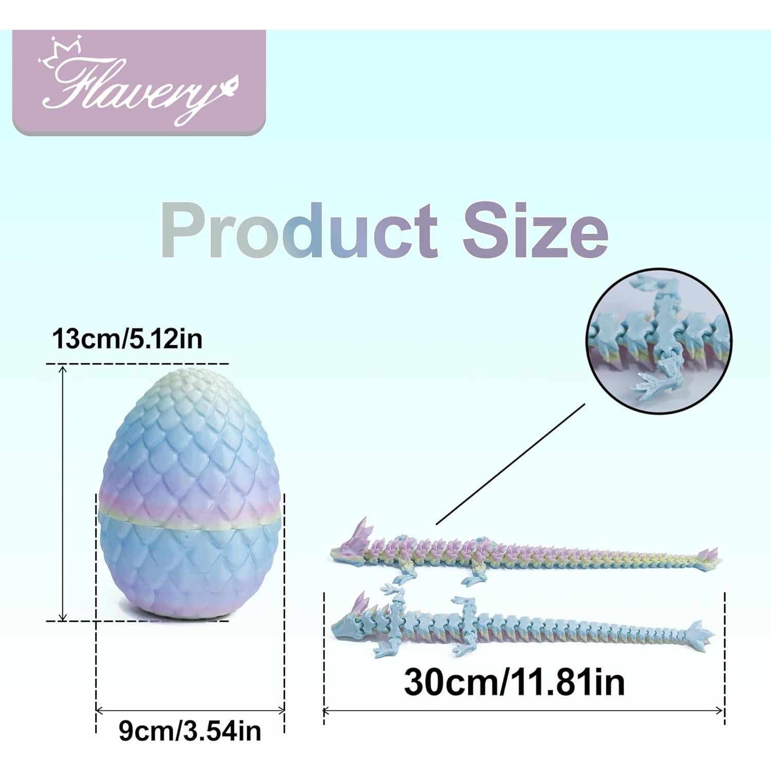 Huevo de Dragón 3D Flavery Mini Arcoíris 30 cm Antiestrés