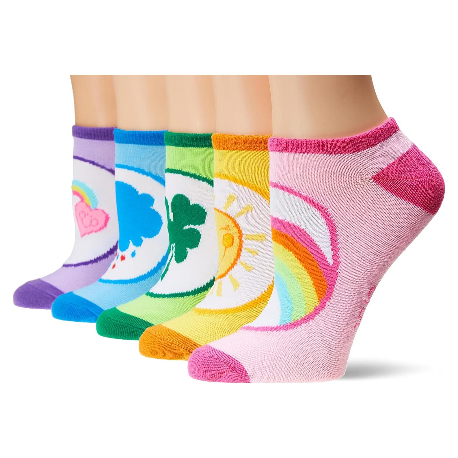 Calcetines No Show para Mujeres Care Bears 5 Paquetes