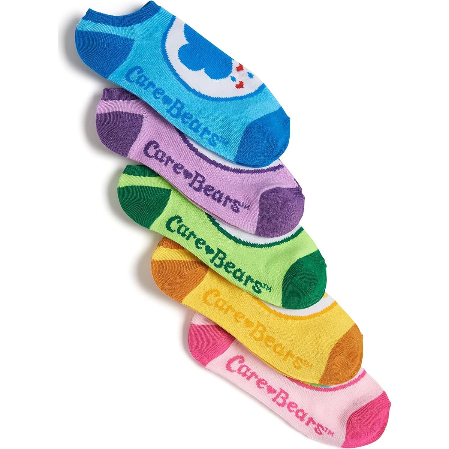 Calcetines No Show para Mujeres Care Bears 5 Paquetes