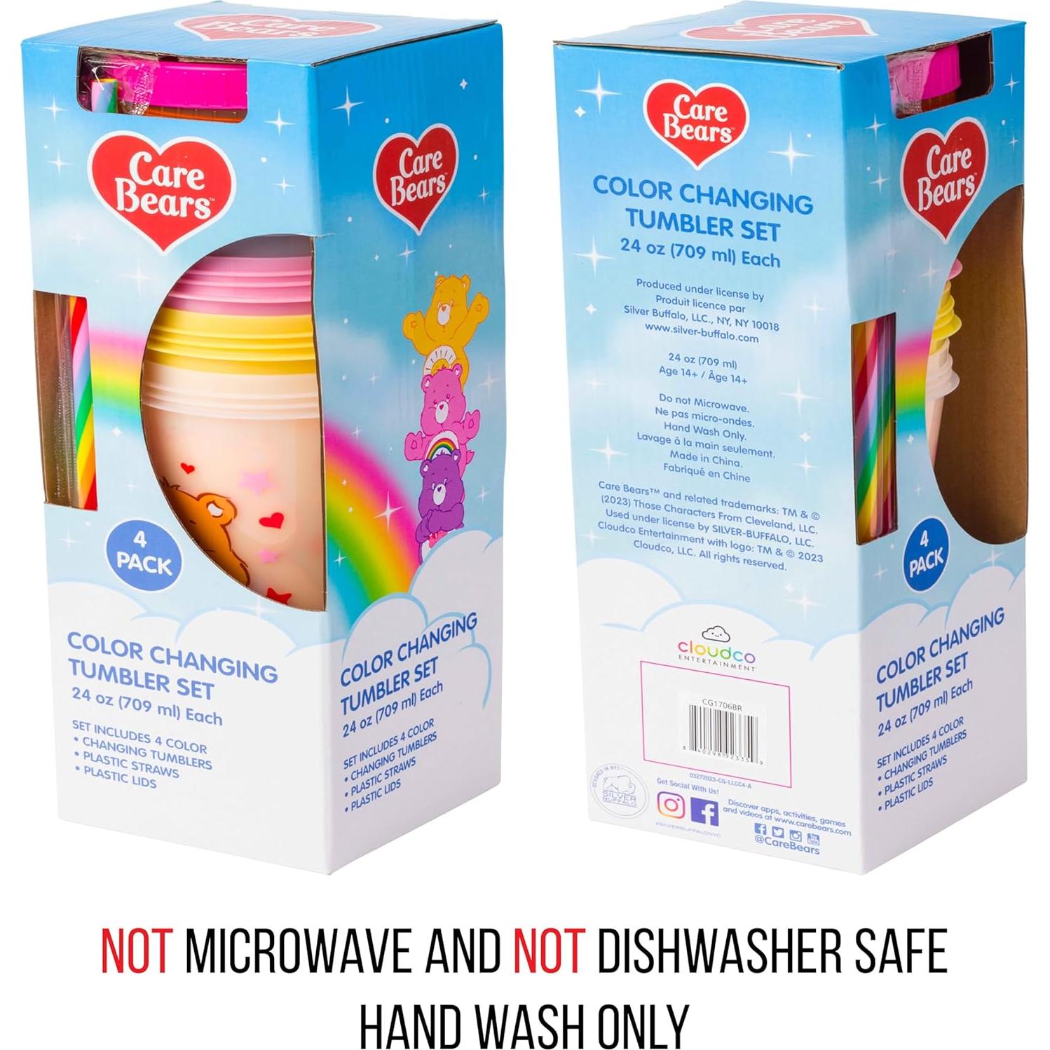 Tazas de plástico que cambian de color Care Bears 4 Pack 720 ml