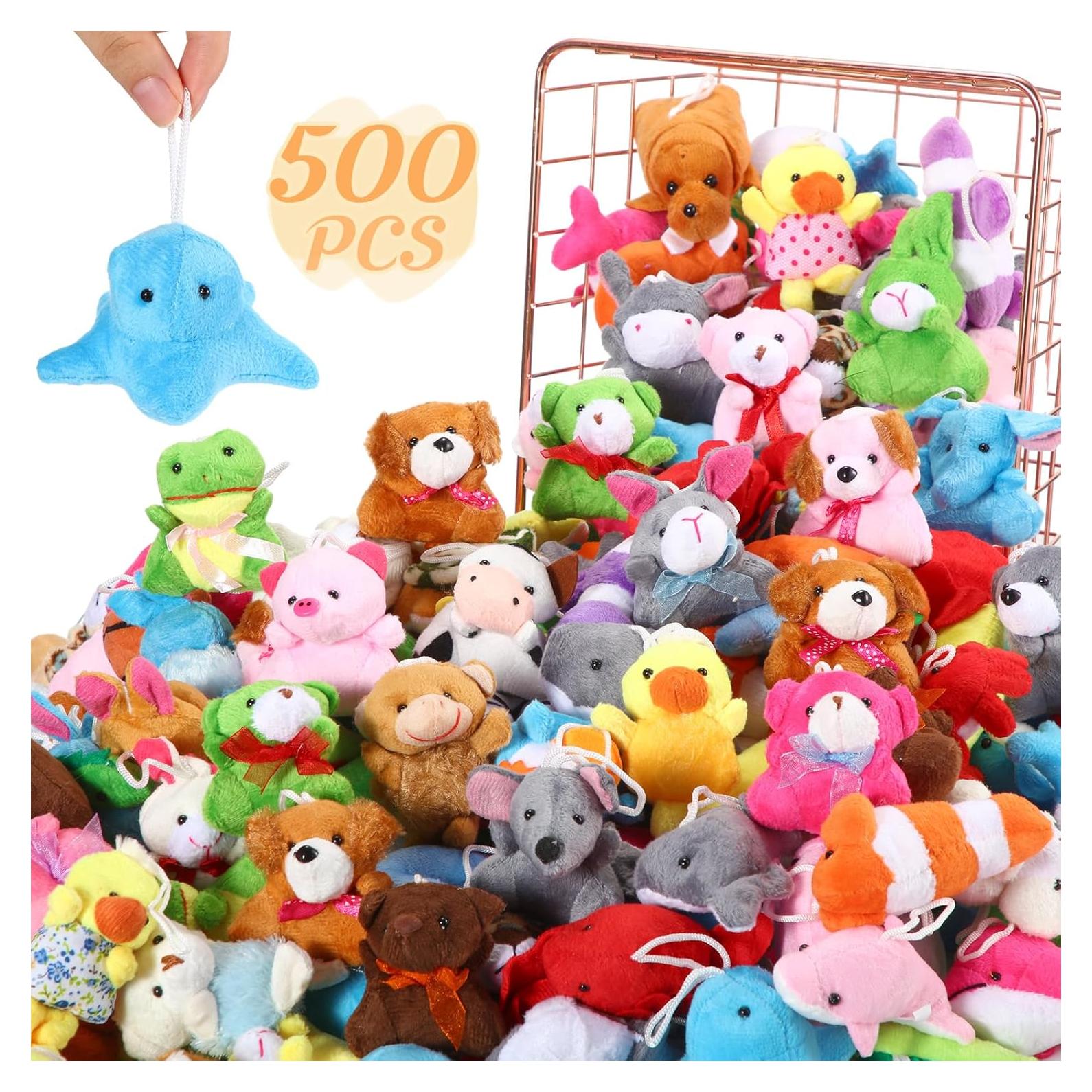 500 Mini Animales de Peluche Hungdao 7 cm para Fiesta y Regalos