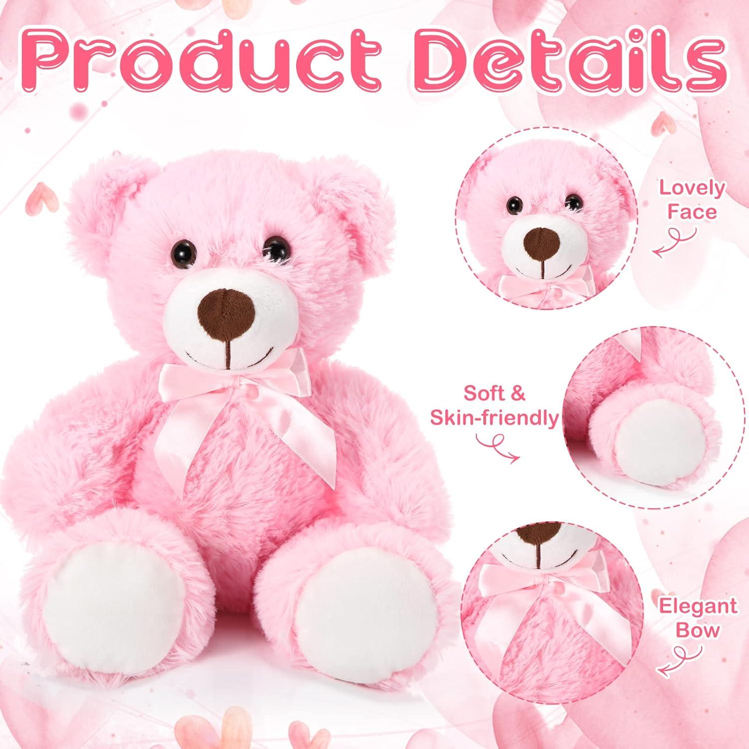 Ositos de Peluche Aoriher 6 Piezas Rosa 35 cm Suaves
