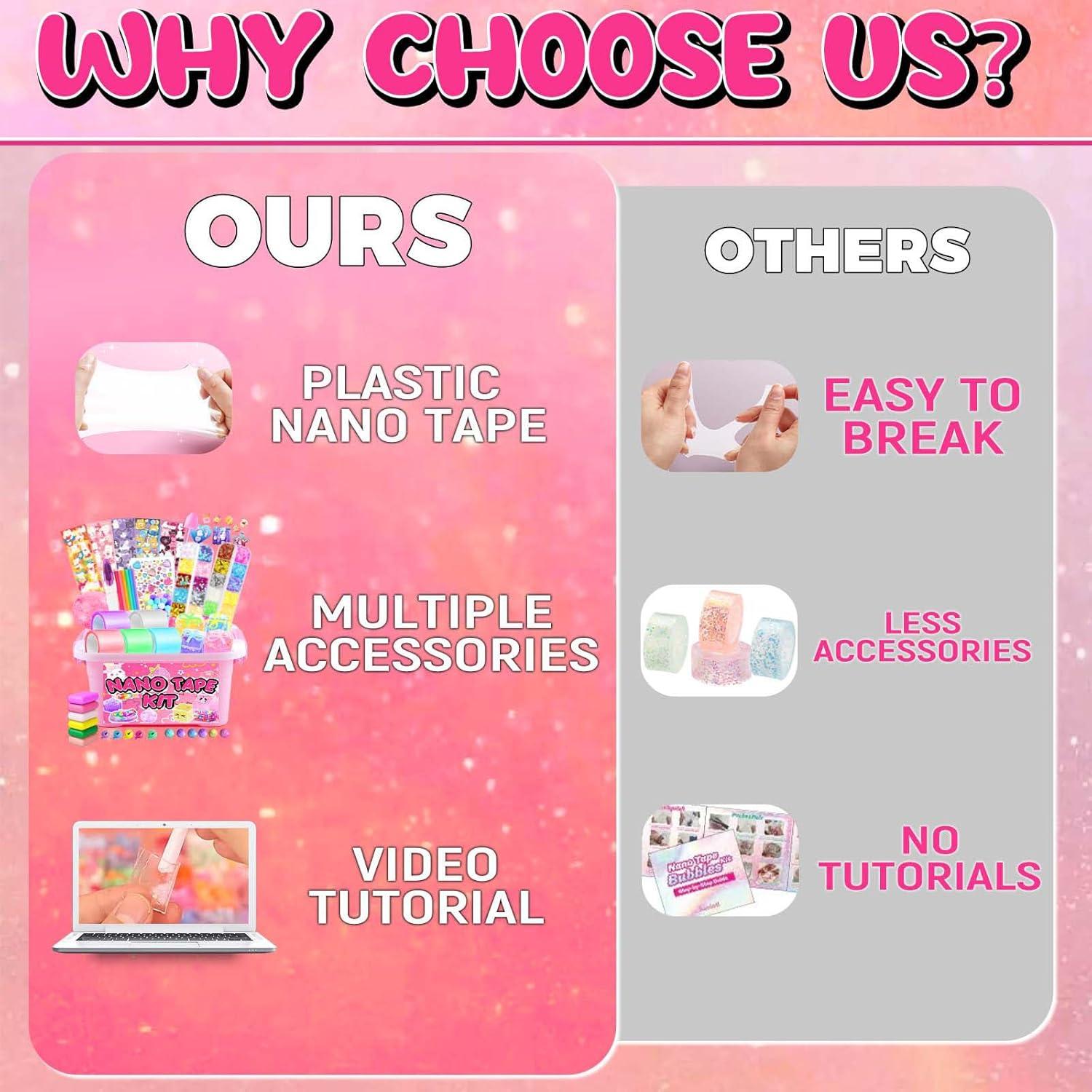 Kit de Burbuja de Cinta Nano ZiZa para Niños - DIY Rosa