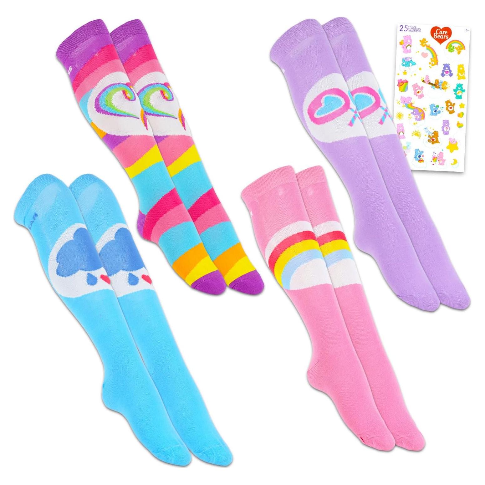 Conjunto de Calcetines Care Bears para Mujeres - 4 Pares + Stickers