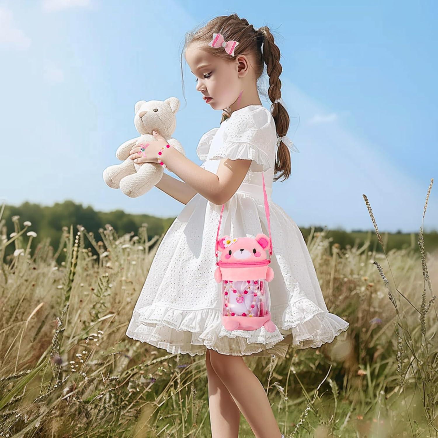 Set de Joyería de Oso Rosa PinkSheep para Niñas 11 Piezas