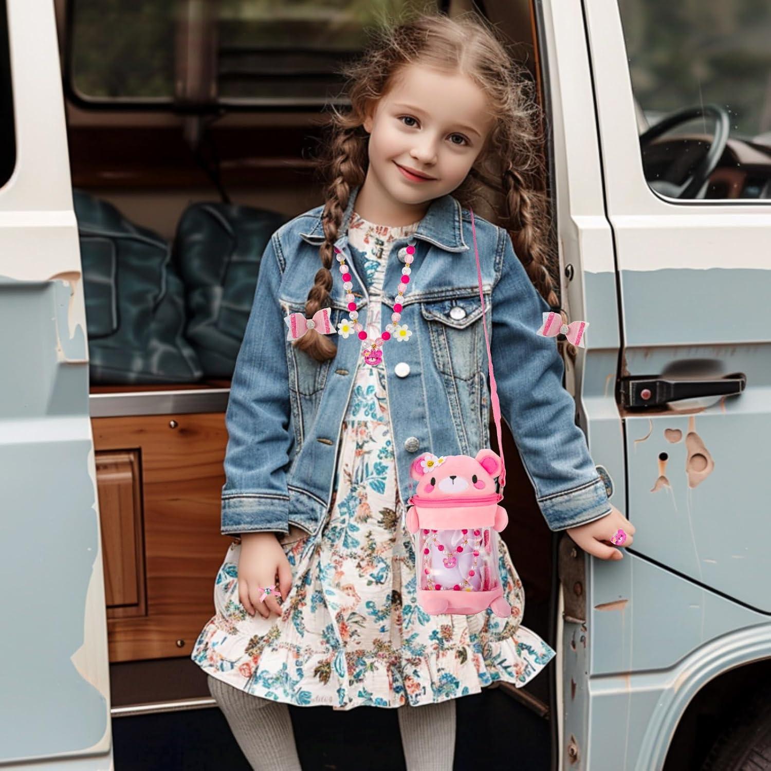 Set de Joyería de Oso Rosa PinkSheep para Niñas 11 Piezas