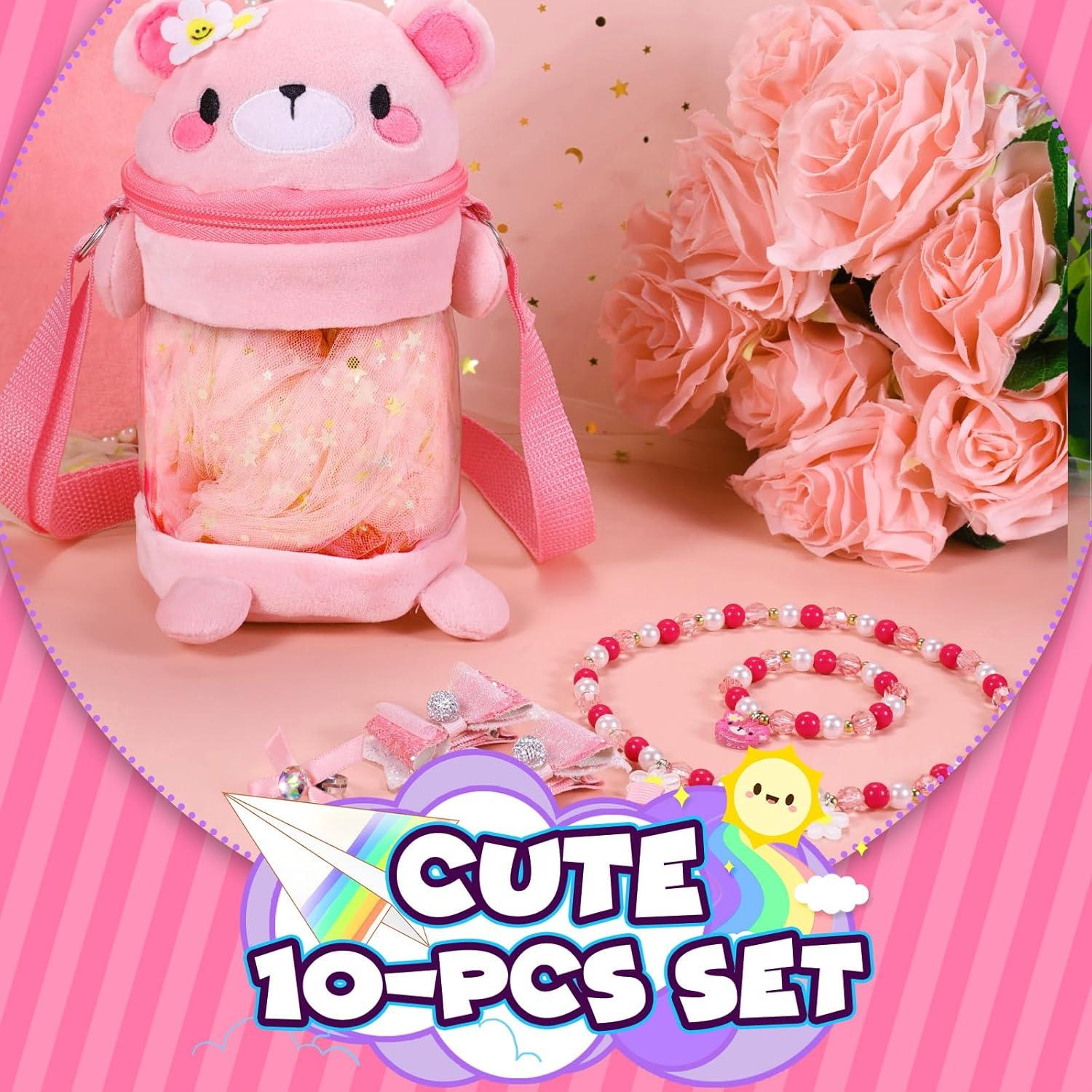 Set de Joyería de Oso Rosa PinkSheep para Niñas 11 Piezas