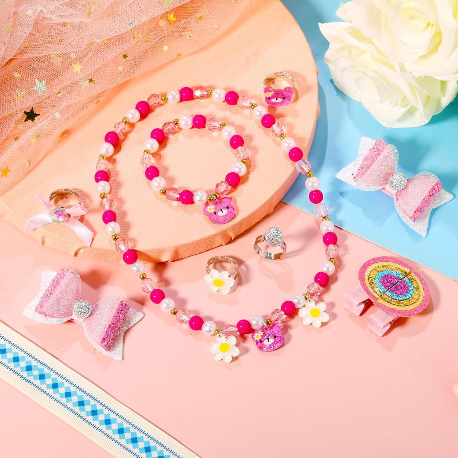 Set de Joyería de Oso Rosa PinkSheep para Niñas 11 Piezas