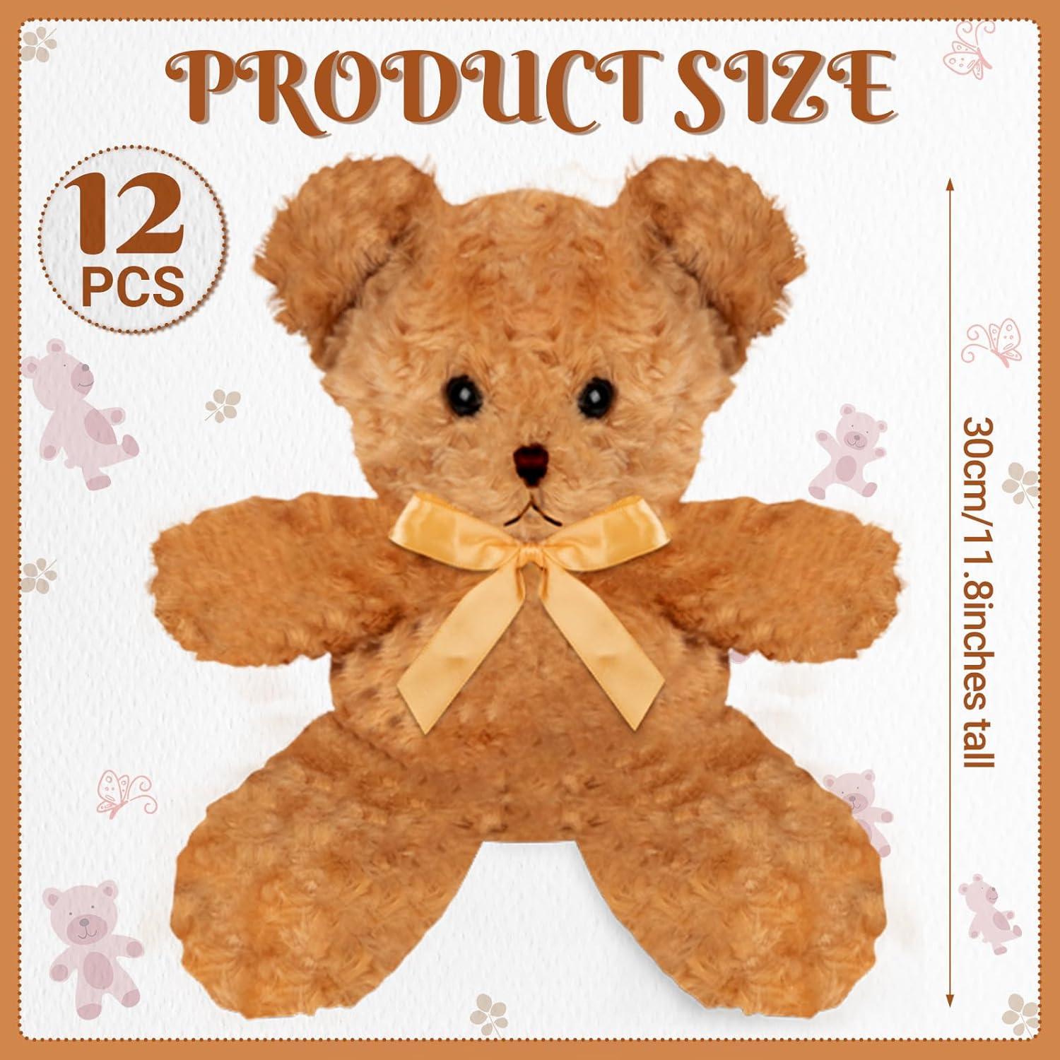 12 Osos de Peluche Jenaai 30 cm Marrón para Decoración