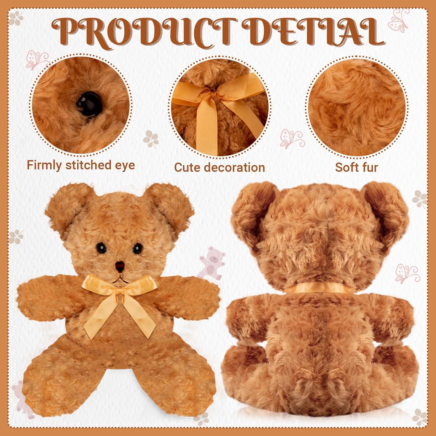 12 Osos de Peluche Jenaai 30 cm Marrón para Decoración