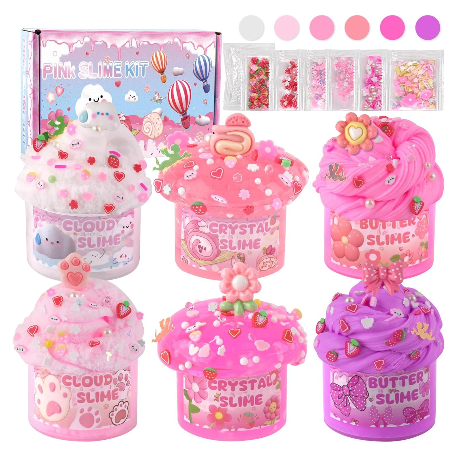 Kit de Slime Rosa para Niños - 6 Unidades - LAWOHO