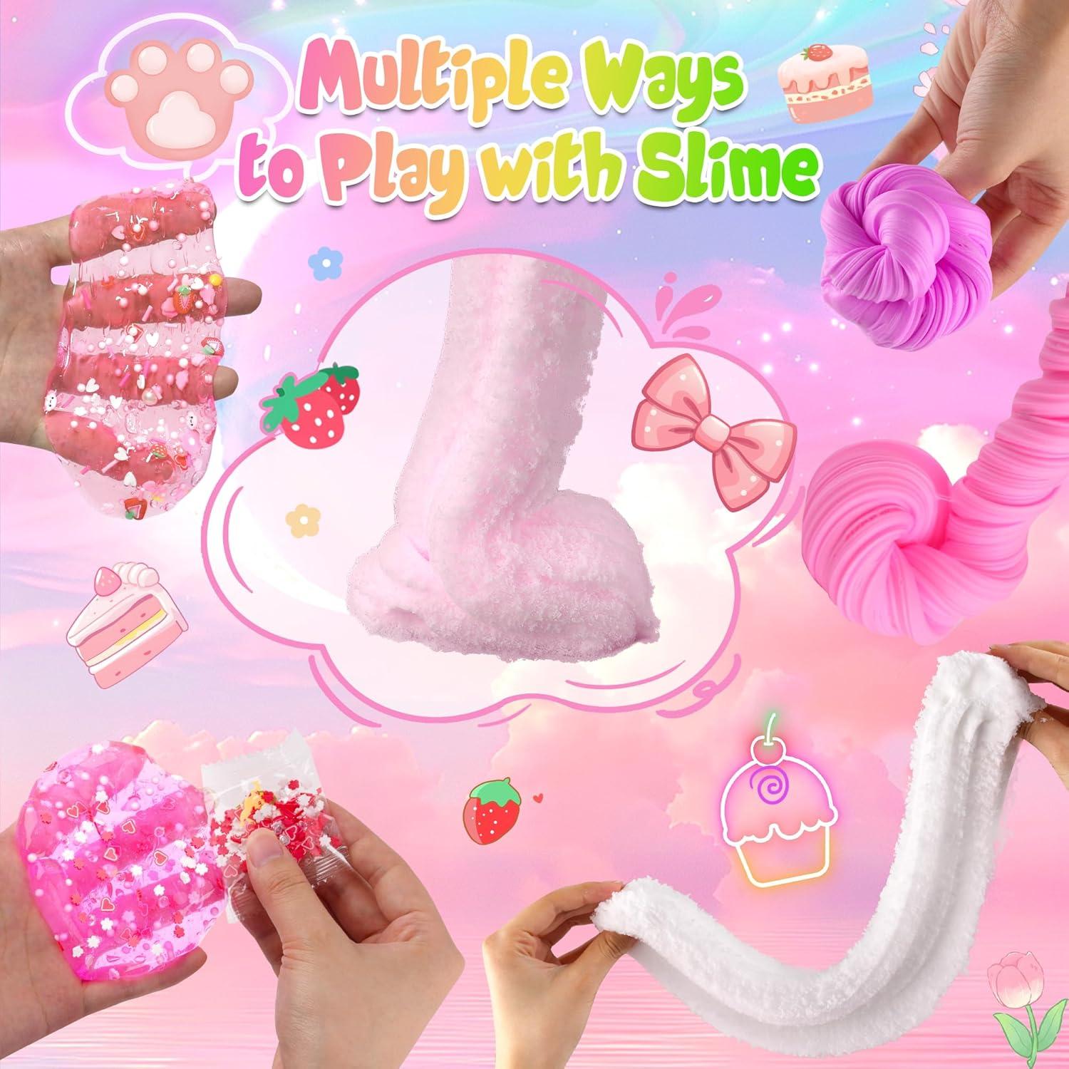 Kit de Slime Rosa para Niños - 6 Unidades - LAWOHO