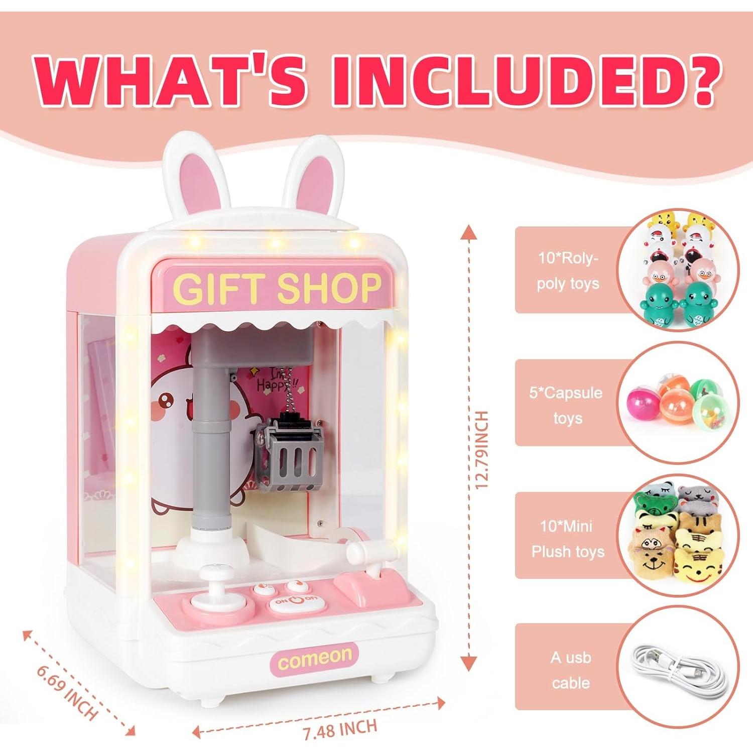 Mini Máquina de Garra TOYMNI con 10 Juguetes y Luces