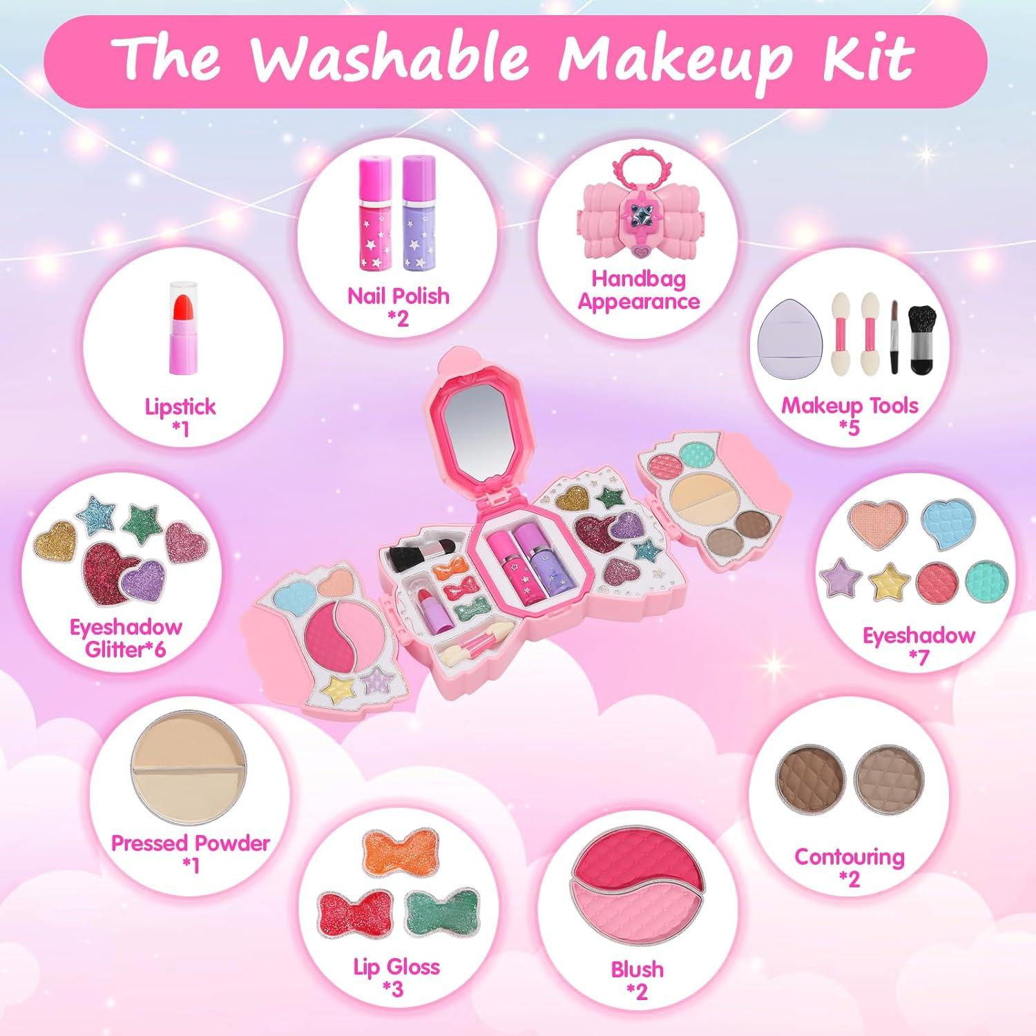Kit de Maquillaje Infantil Topsolid Rosa Lavable 15x15 cm