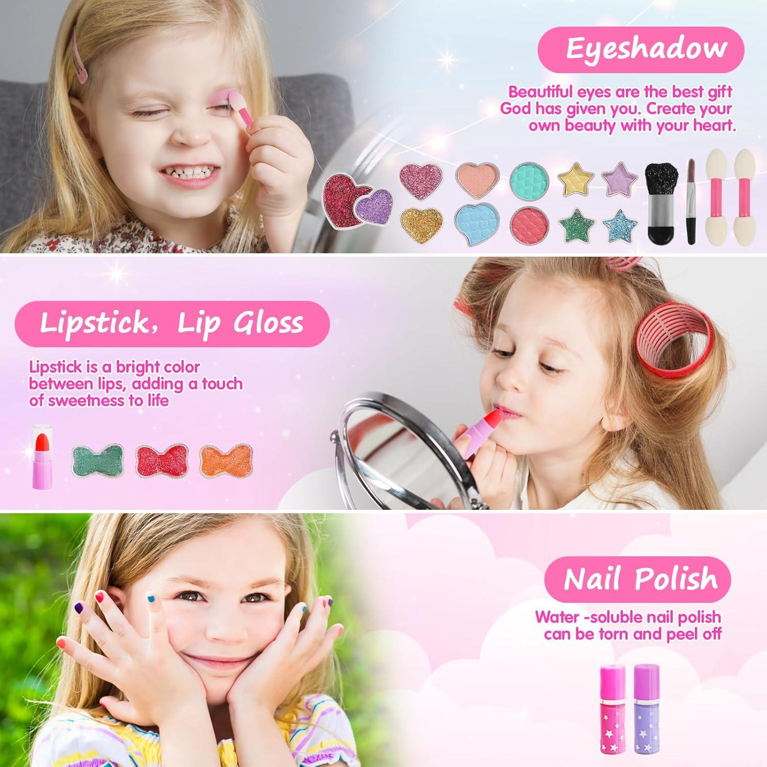 Kit de Maquillaje Infantil Topsolid Rosa Lavable 15x15 cm
