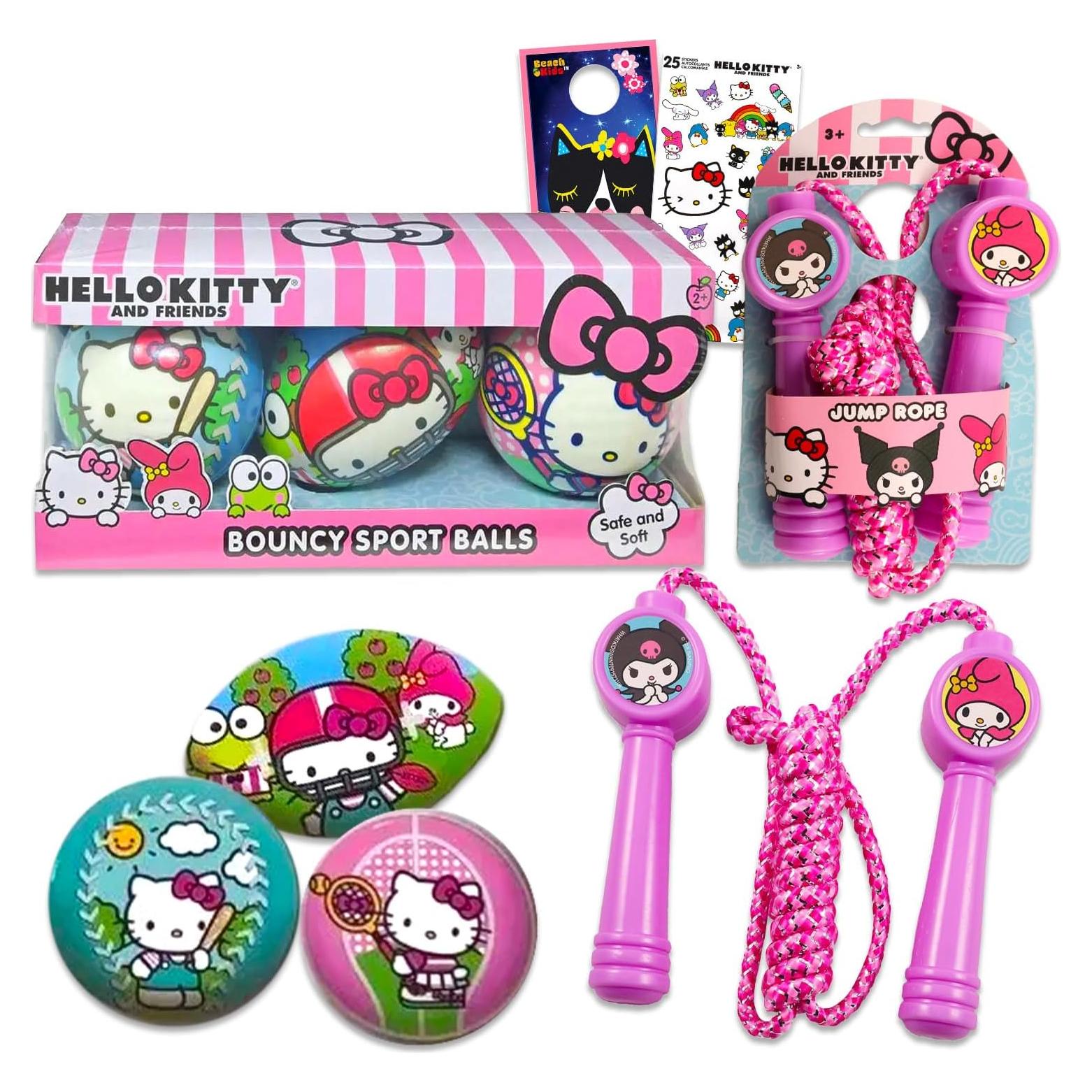 Set de Juguetes de Exterior Hello Kitty - 3 Pelotas y Cuerda
