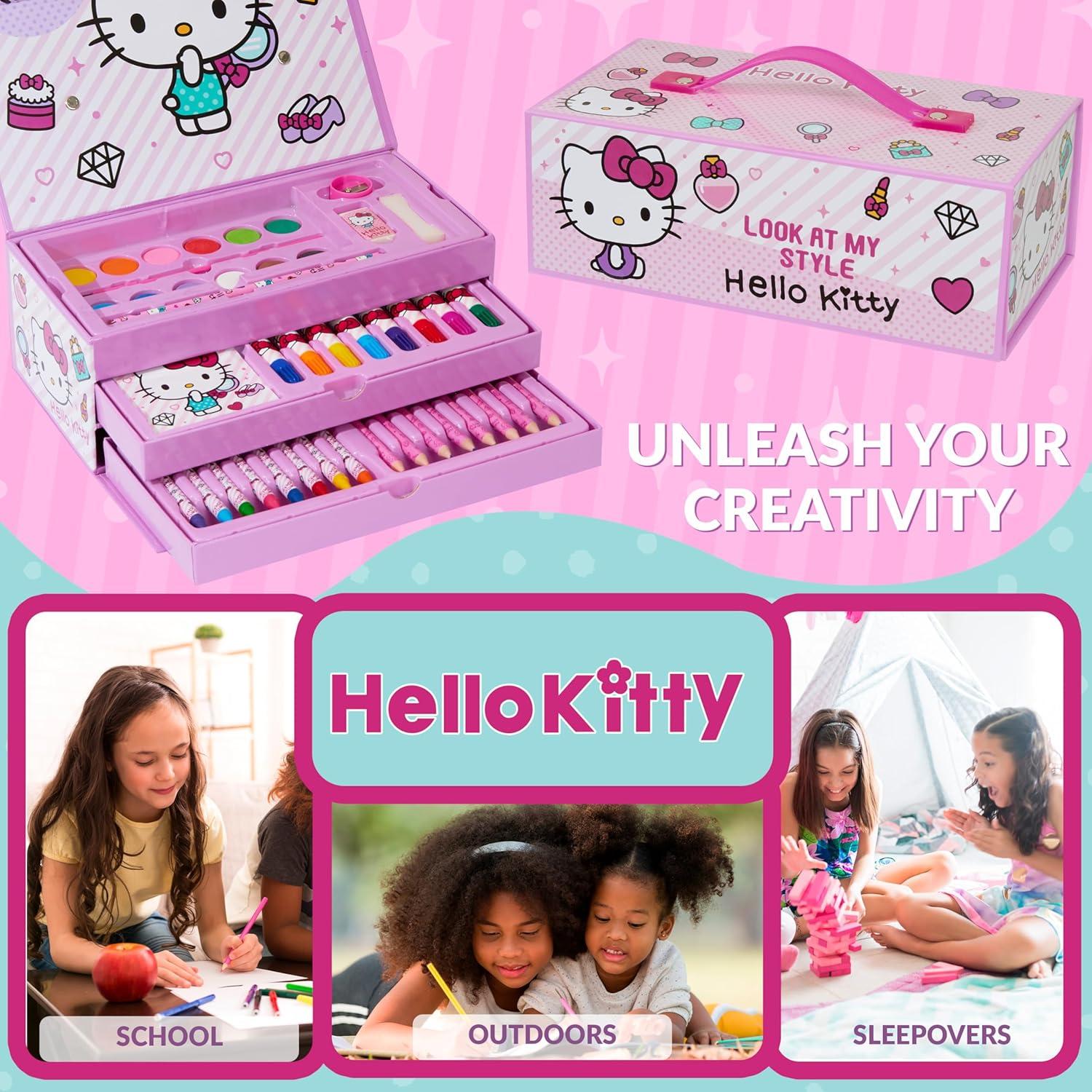 Kit de Dibujo Hello Kitty para Niños - Suministros de Arte Rosa