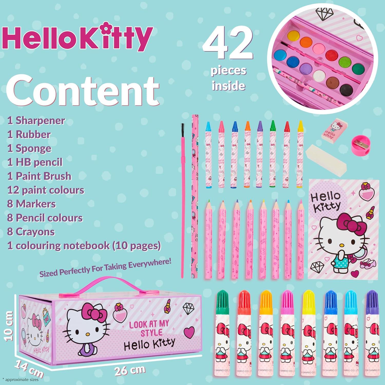 Kit de Dibujo Hello Kitty para Niños - Suministros de Arte Rosa