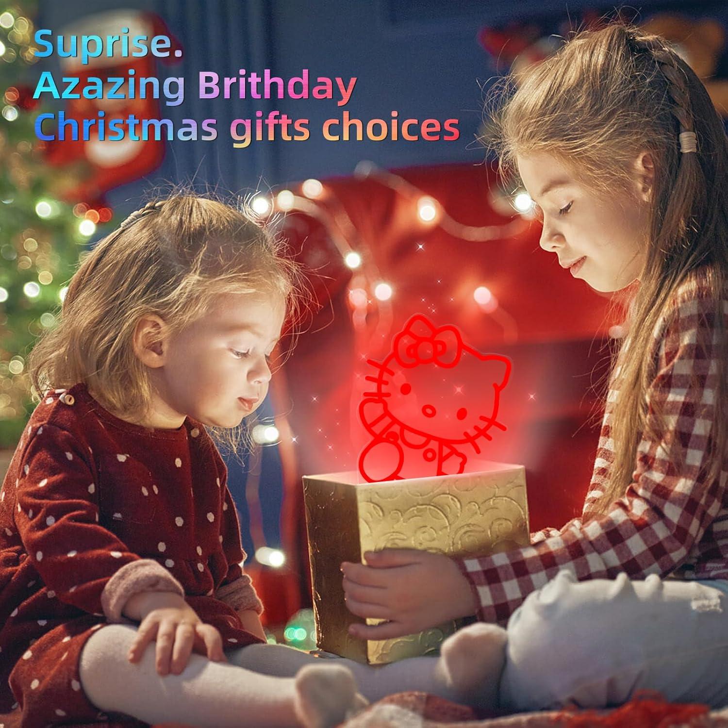 Luz Nocturna 3D LED LOUHH Gato 16 Colores Control Remoto