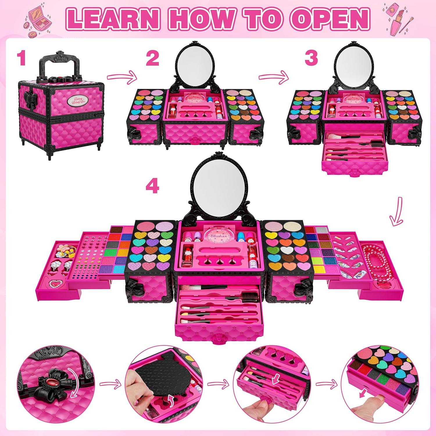 Kit de Maquillaje para Niñas 99 Piezas Kuovei - Cosméticos Lavables