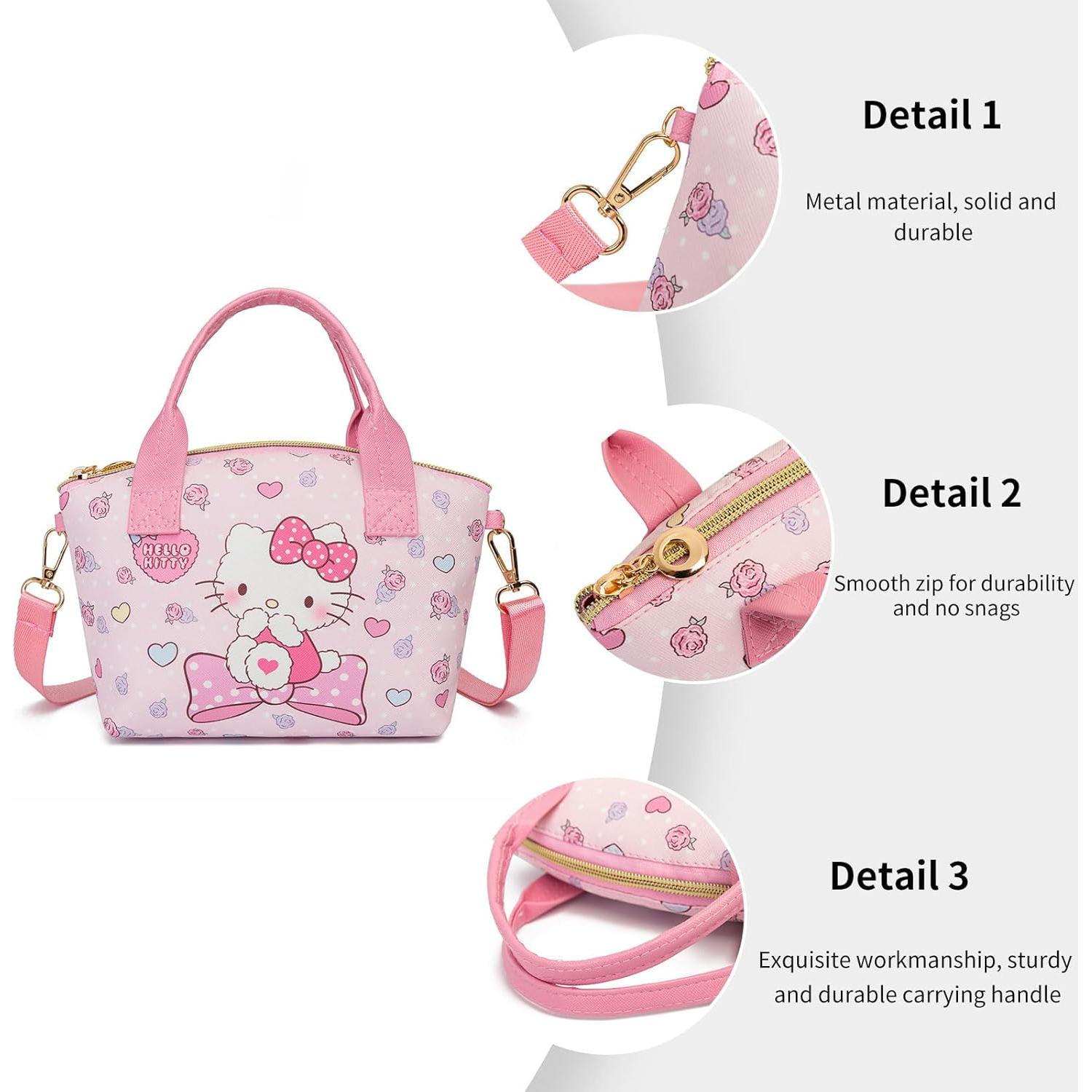 Mini Bolsa Cruzada de Cuero PU Rosa con Llavero - 16x7.1x22cm