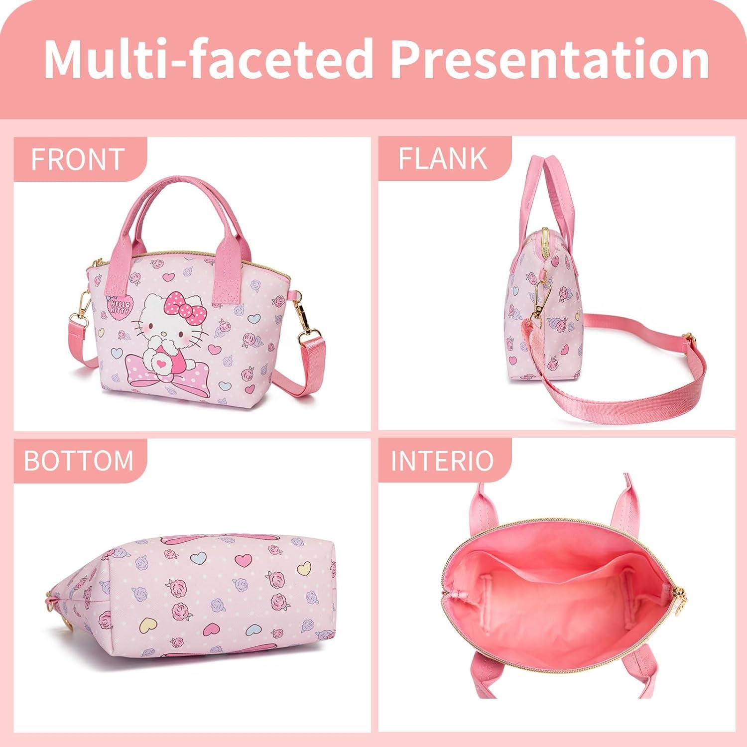 Mini Bolsa Cruzada de Cuero PU Rosa con Llavero - 16x7.1x22cm