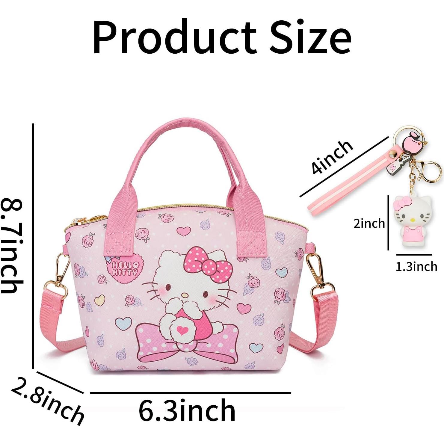 Mini Bolsa Cruzada de Cuero PU Rosa con Llavero - 16x7.1x22cm