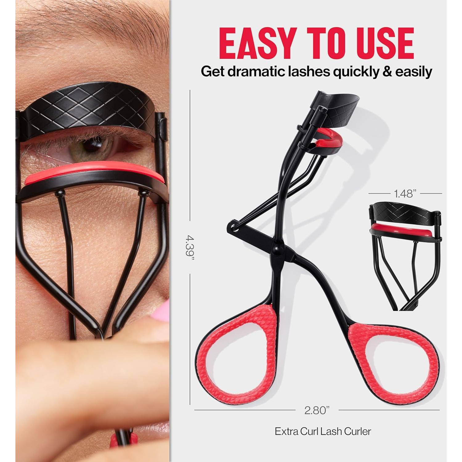 Rizador de Pestañas Revlon Extra Curl, Acero Inoxidable