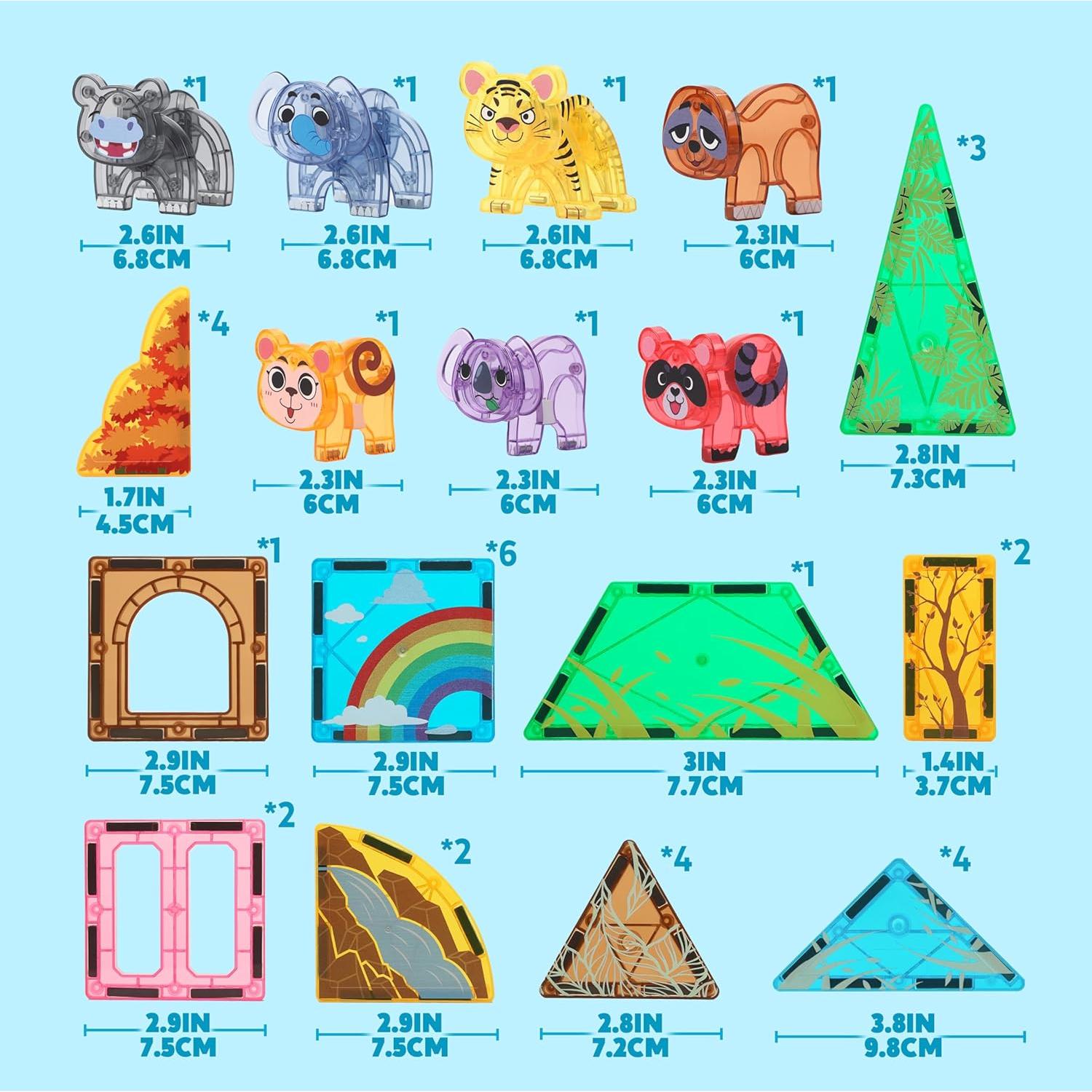 Juego de Azulejos Magnéticos de Animales de la Selva SYNCFUN 50PCS