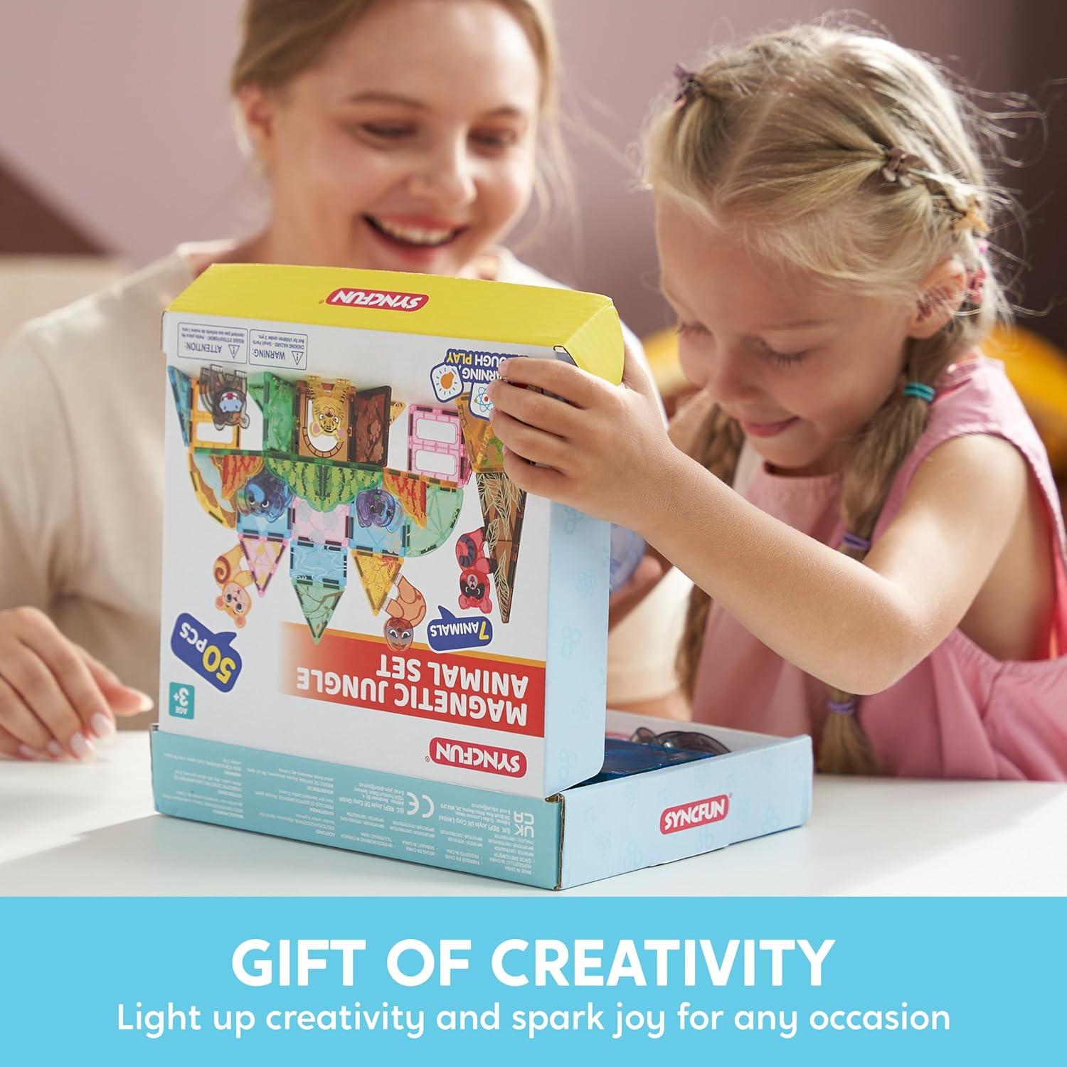 Juego de Azulejos Magnéticos de Animales de la Selva SYNCFUN 50PCS