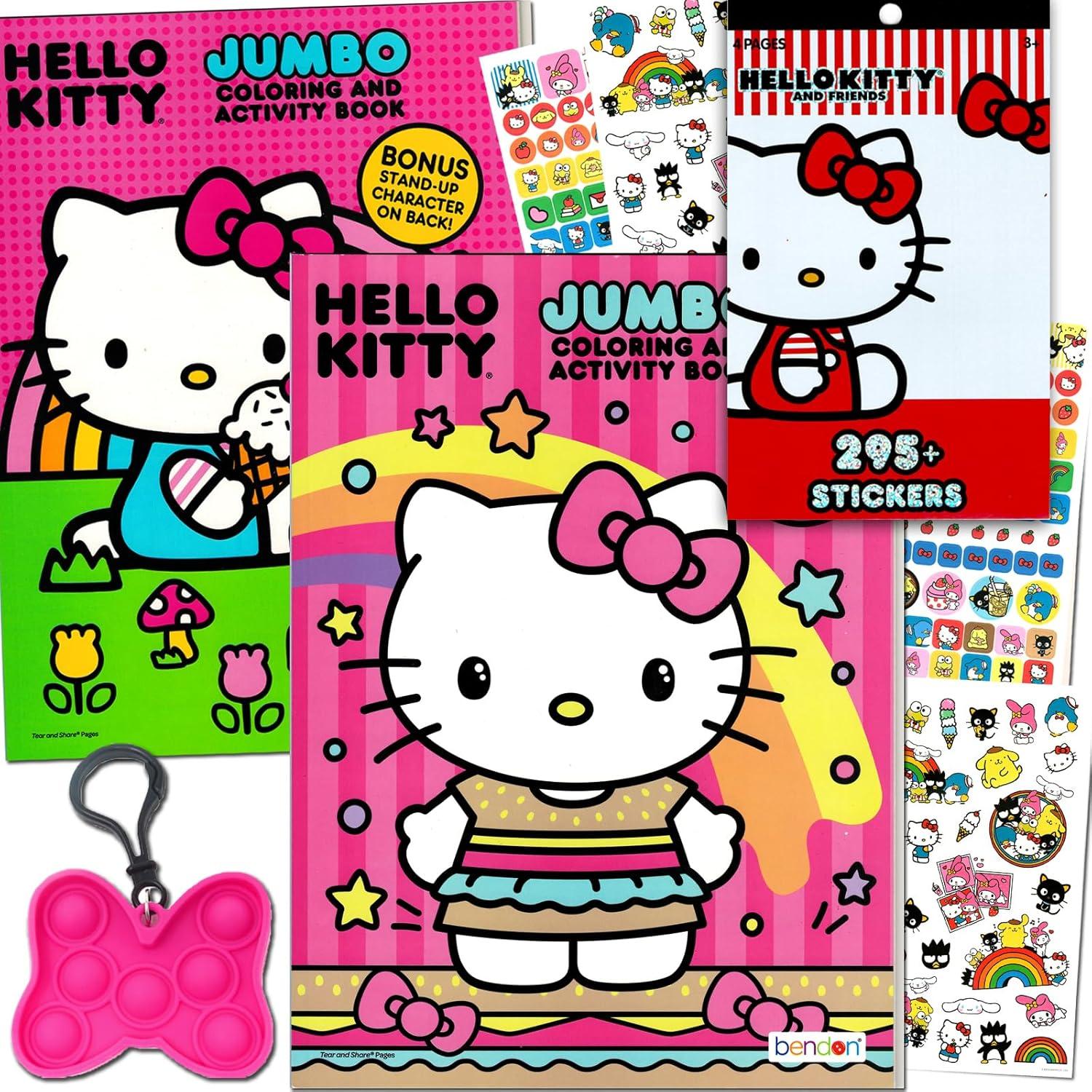 Conjunto de Libros para Colorear Hello Kitty con Stickers y Llavero