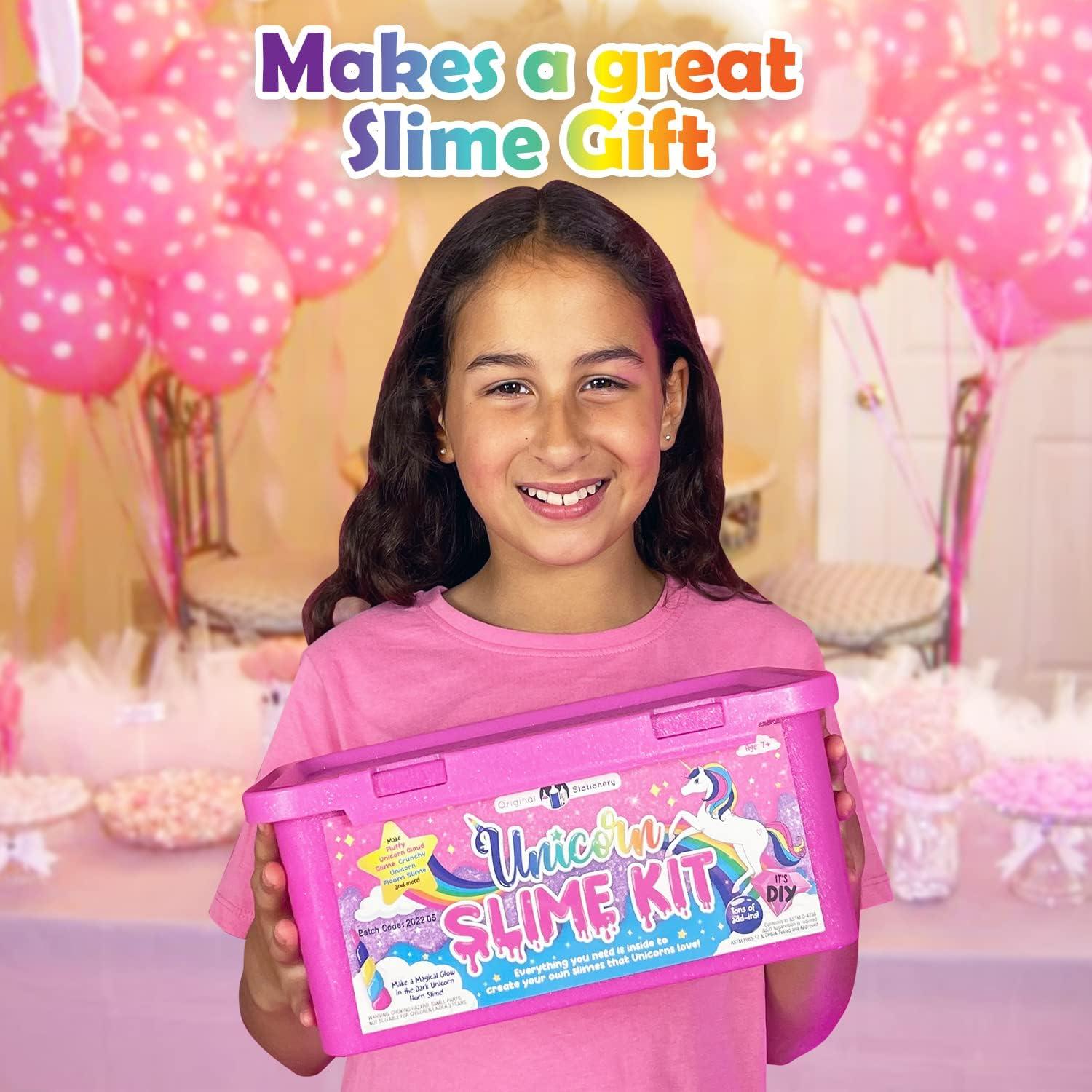 Kit de Slime Unicornio Papelería Original 25 Piezas Brilla en la Oscuridad