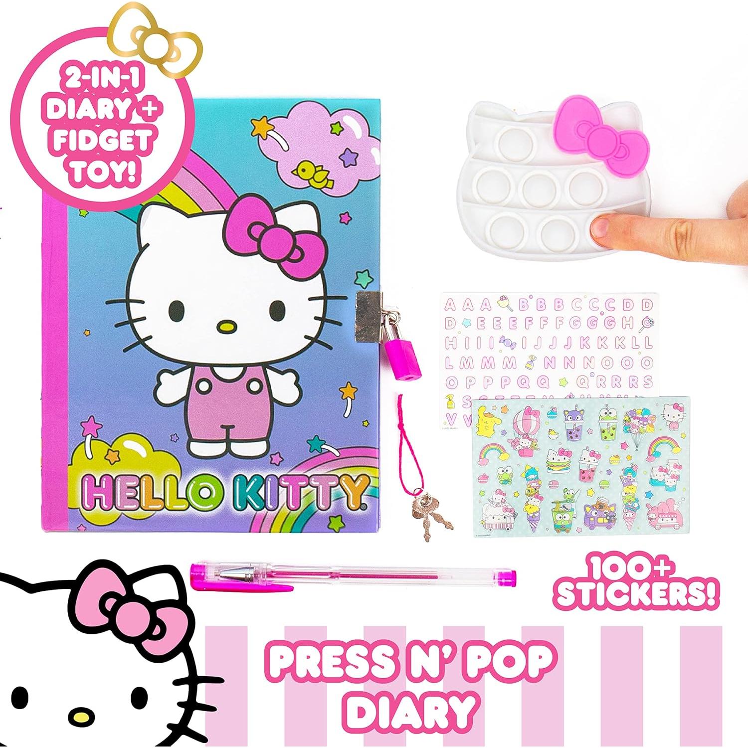 Diario Press N' Pop Hello Kitty con Juguete Antiestrés 60 Hojas