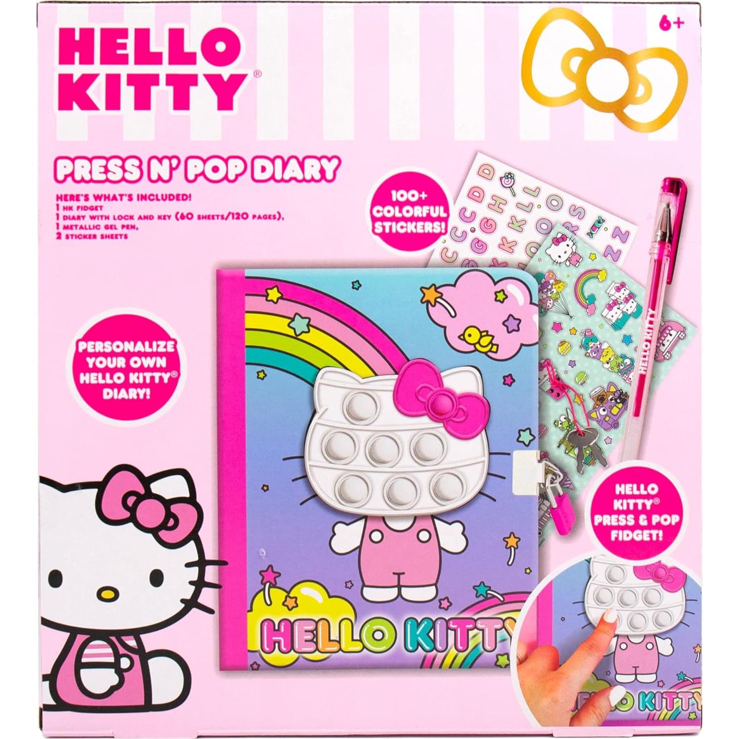 Diario Press N' Pop Hello Kitty con Juguete Antiestrés 60 Hojas
