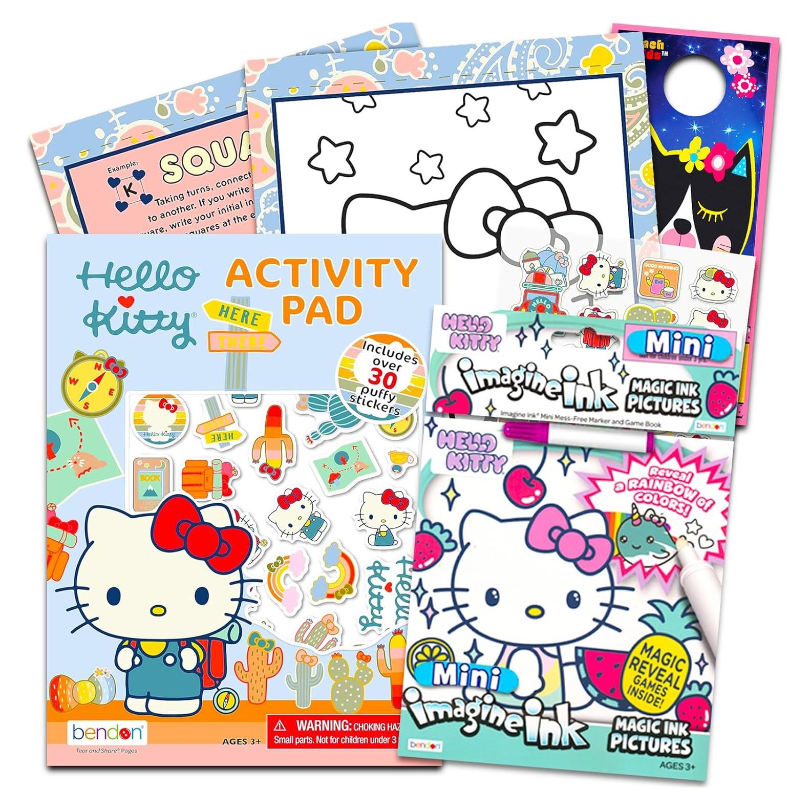 Conjunto de Libros para Colorear Hello Kitty - Actividades y Stickers