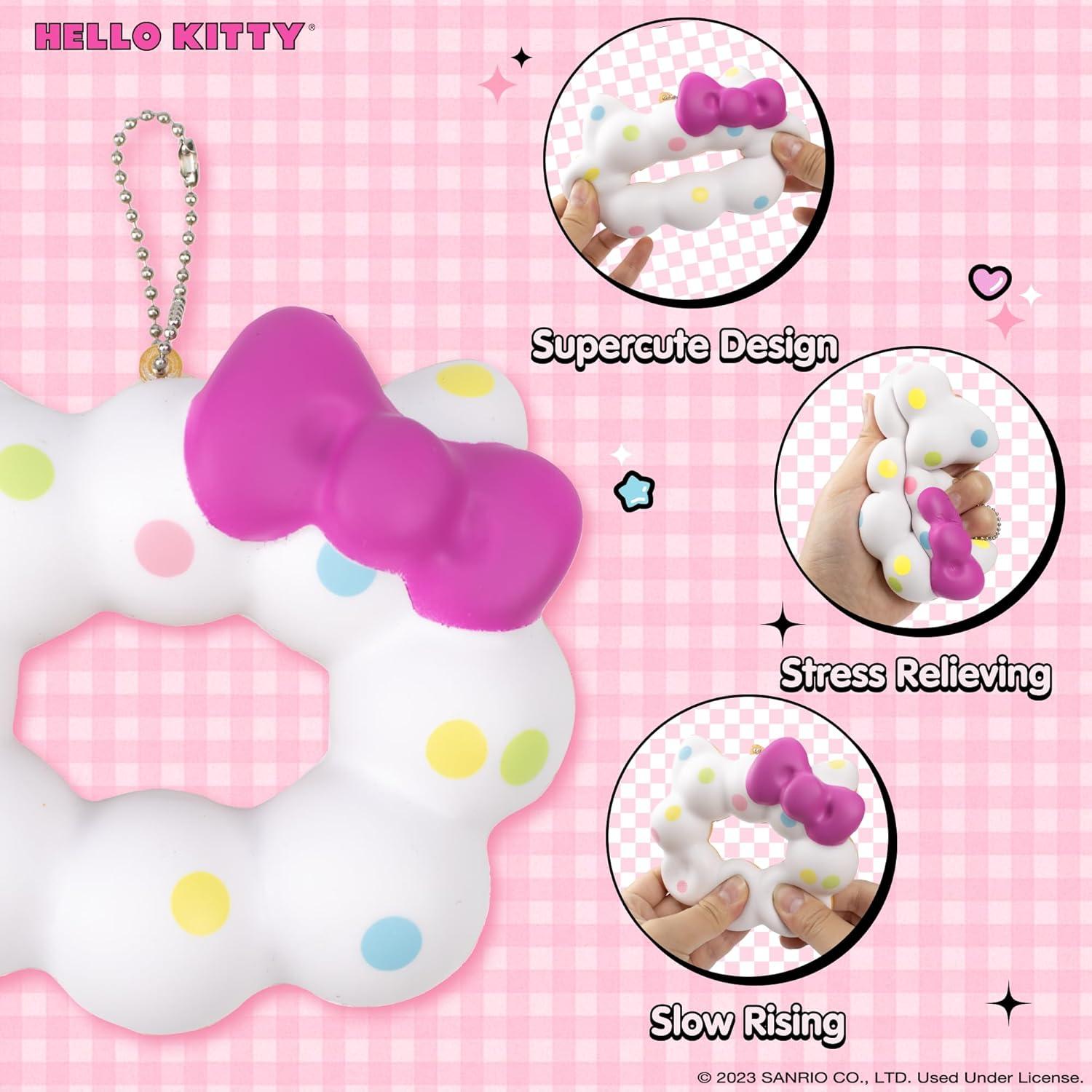 Juguete Squishy Hello Kitty Donut Mochi - Blanco - 12.7 cm