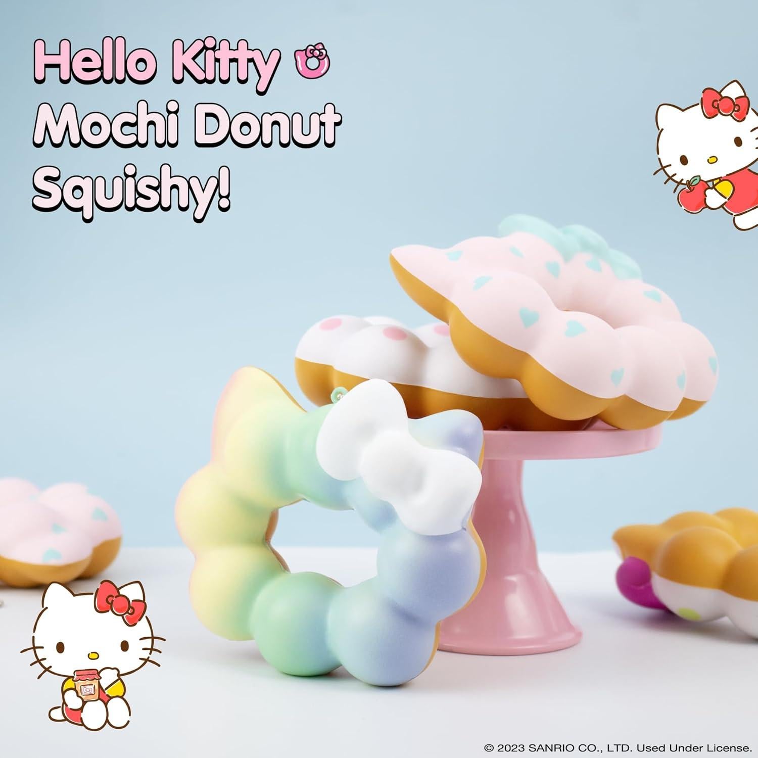 Juguete Squishy Hello Kitty Donut Mochi - Blanco - 12.7 cm