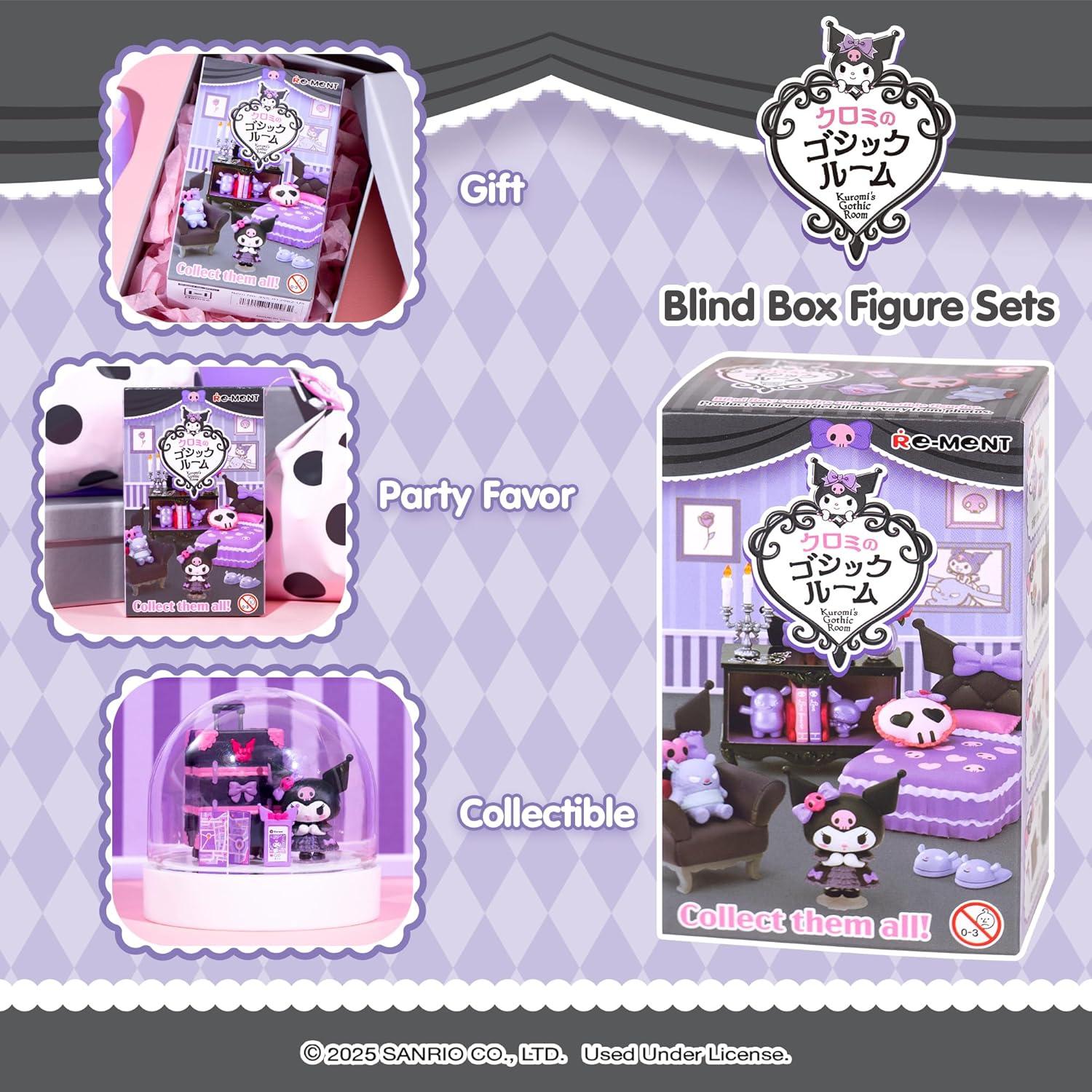 Set Mini Figura Sorpresa Kuromi Gótica Re-Ment - 1 Pc