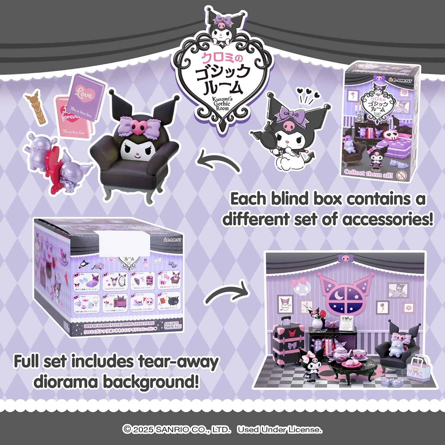 Set Mini Figura Sorpresa Kuromi Gótica Re-Ment - 1 Pc