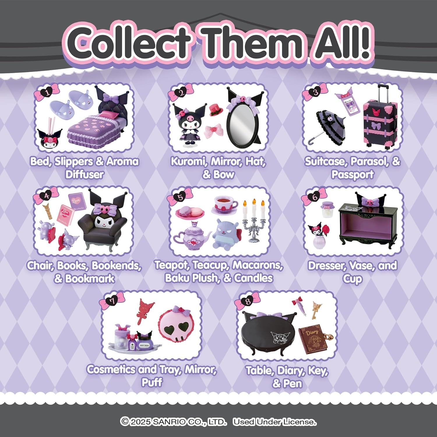 Set Mini Figura Sorpresa Kuromi Gótica Re-Ment - 1 Pc