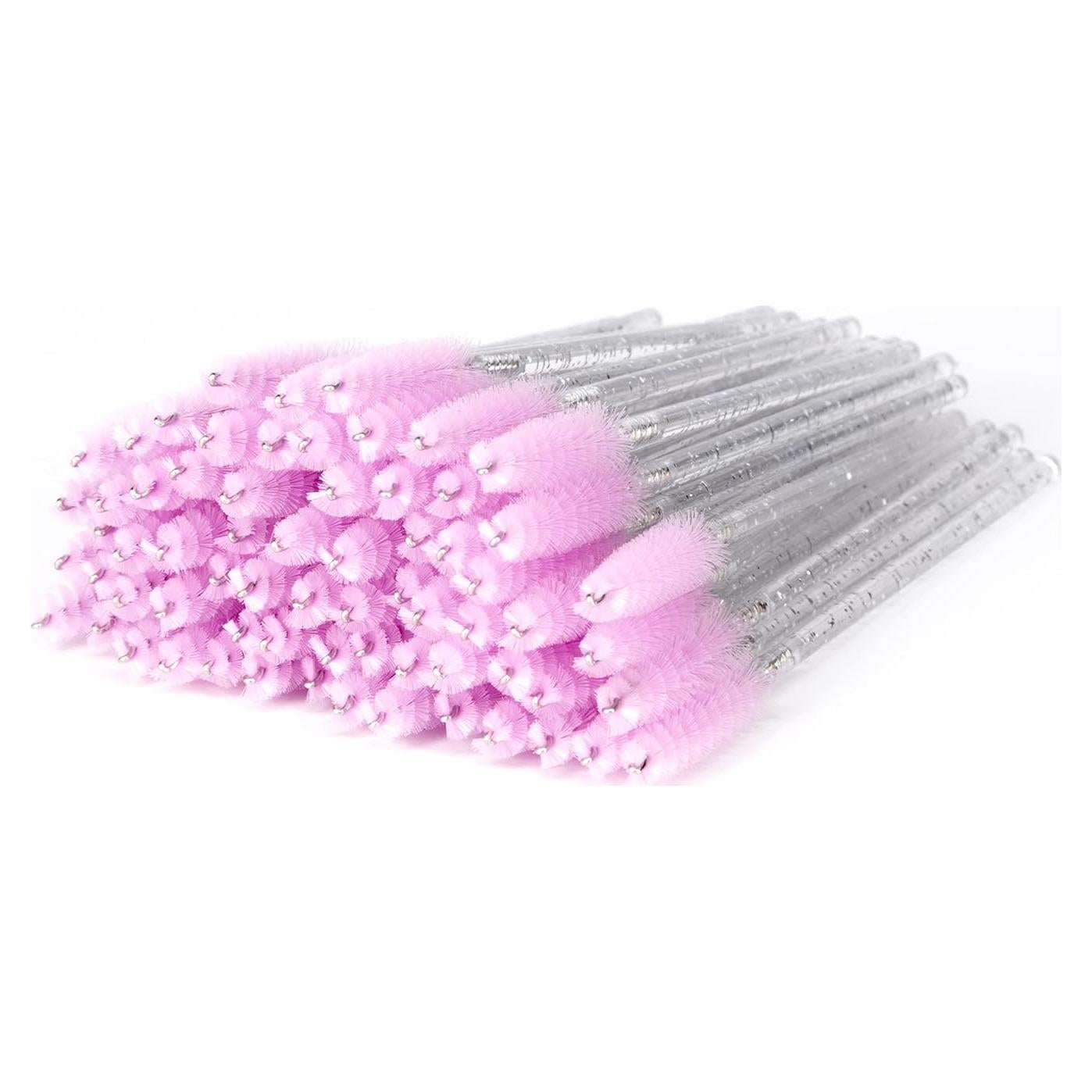 Cepillos de Pestañas Desechables i-Laesh 100 Pcs Cristal Rosa