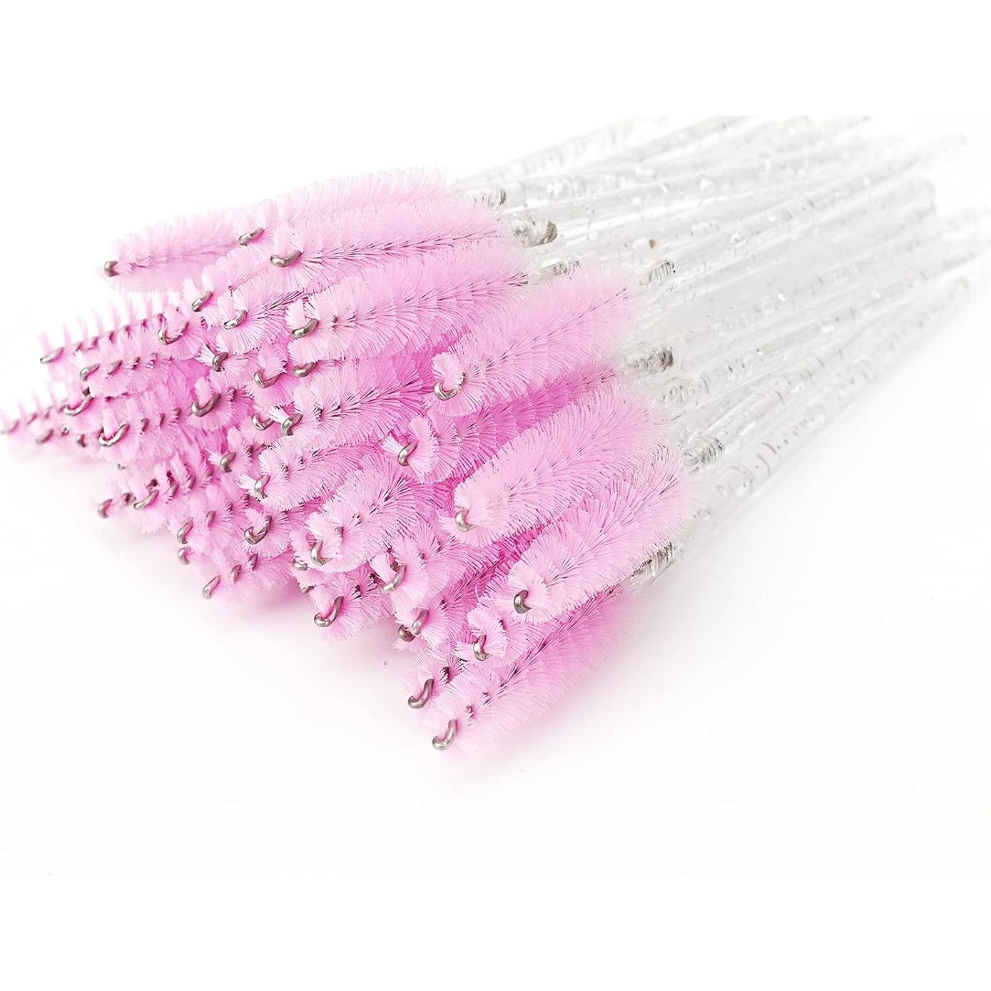 Cepillos de Pestañas Desechables i-Laesh 100 Pcs Cristal Rosa