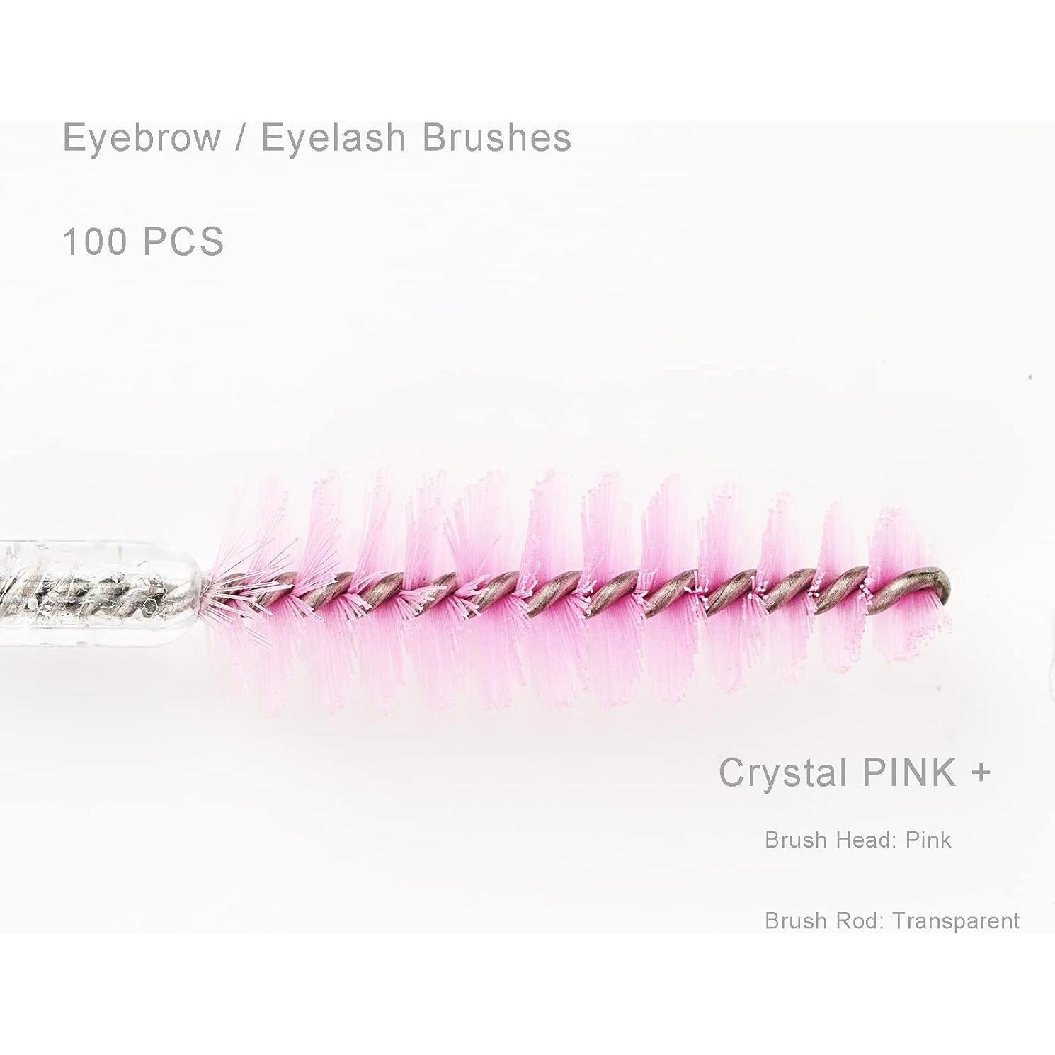 Cepillos de Pestañas Desechables i-Laesh 100 Pcs Cristal Rosa