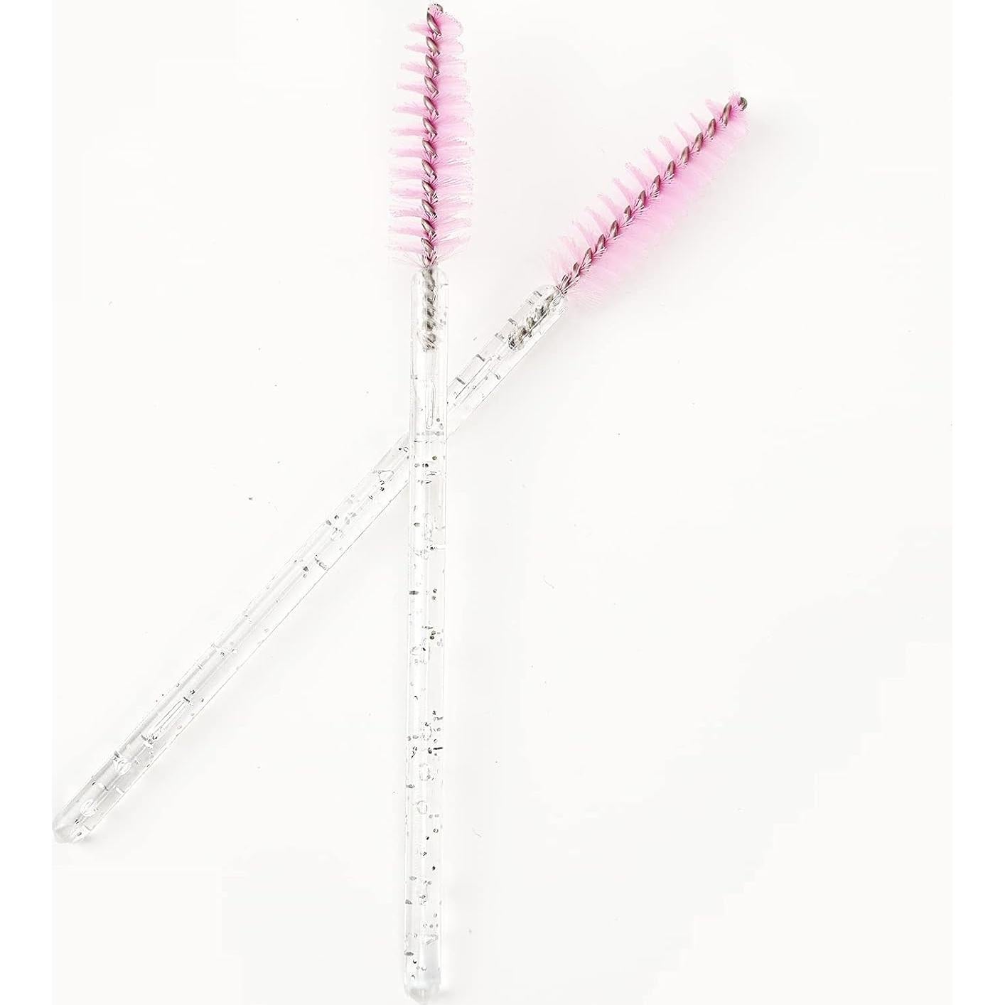 Cepillos de Pestañas Desechables i-Laesh 100 Pcs Cristal Rosa