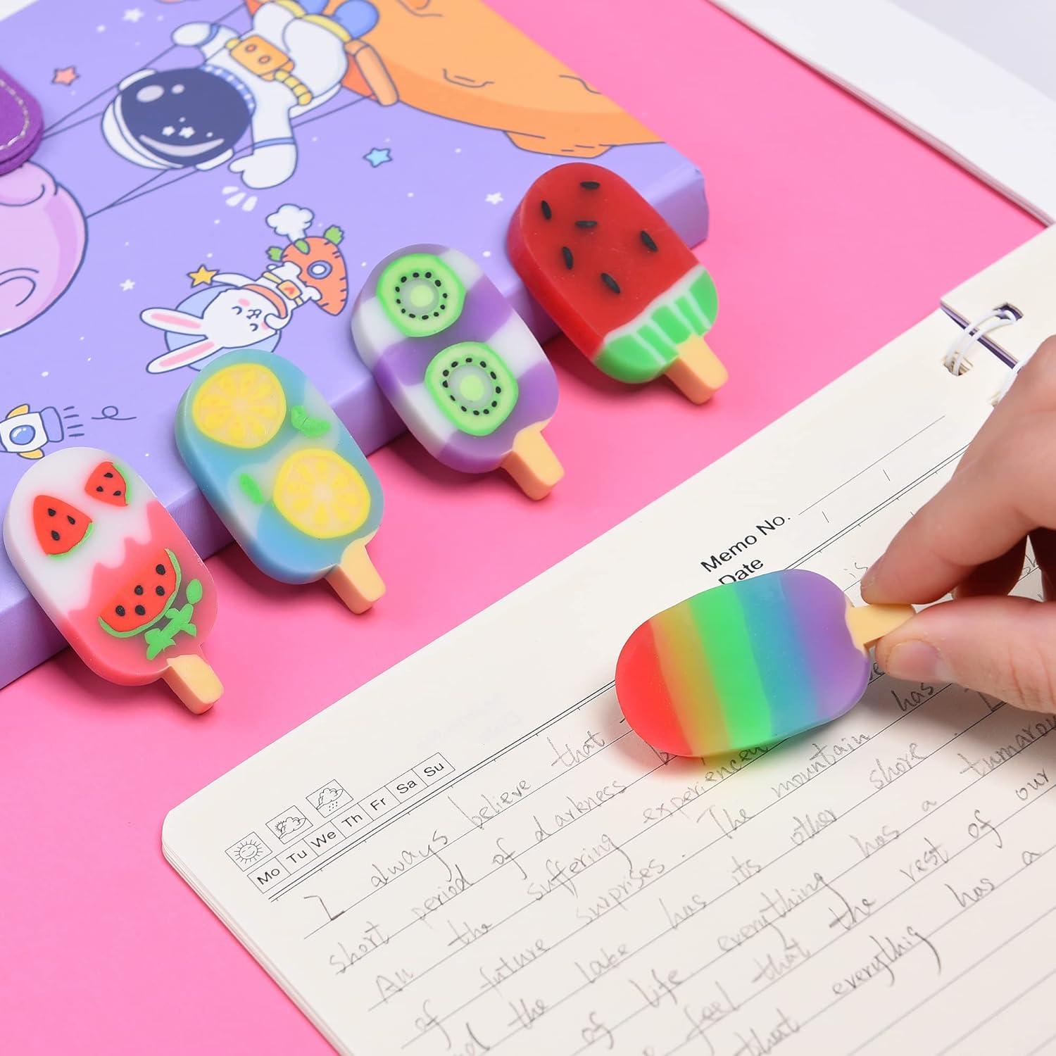 Borradores en Forma de Fruta DOMG - 16 Pcs Coloridos y Divertidos