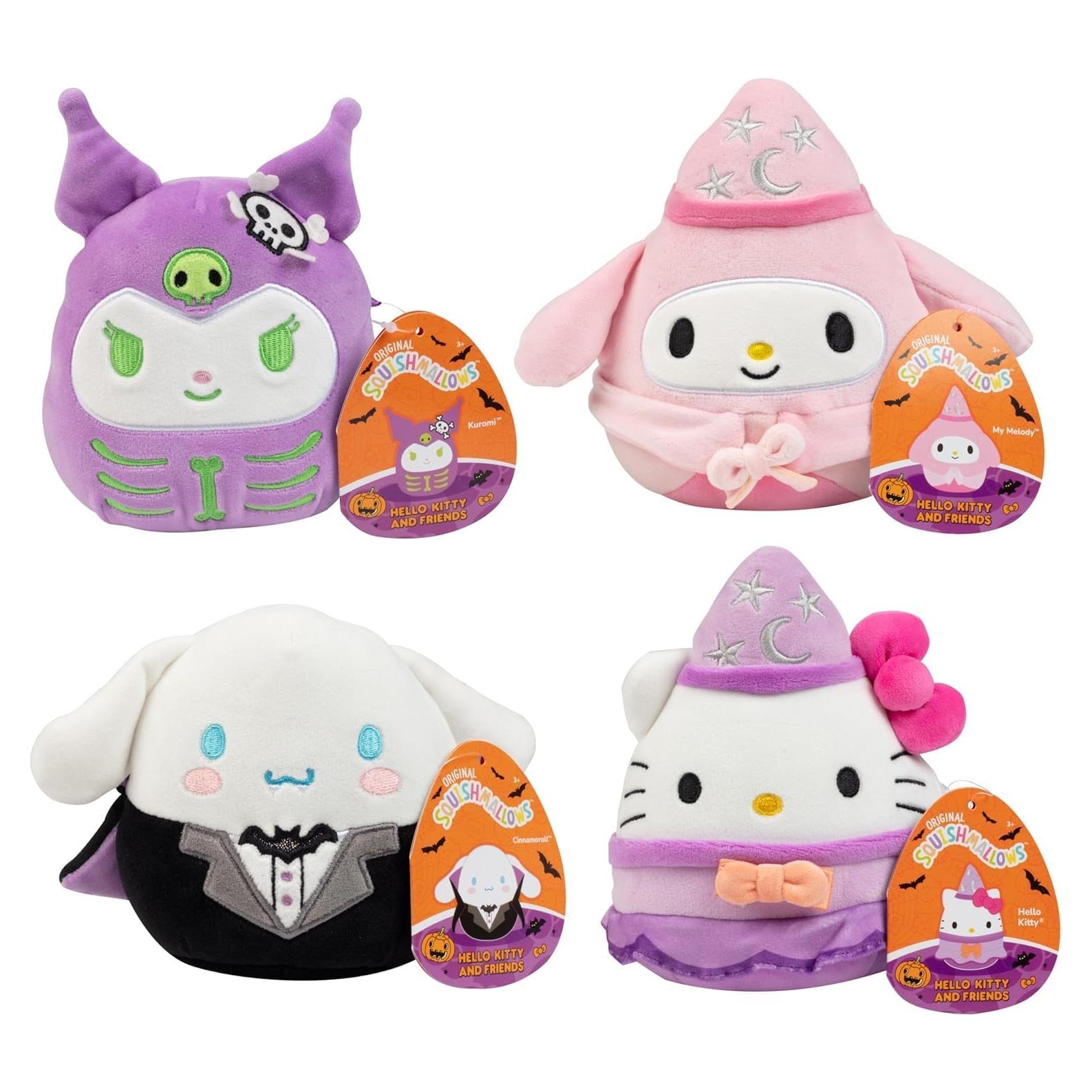Paquete de 4 Mini Squishmallows Hello Kitty 12.7 cm - Peluches Suaves