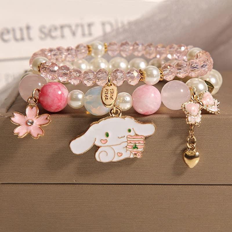 Conjunto de Pulseras de Perlas y Cartoon INENIMARTJ Rosa