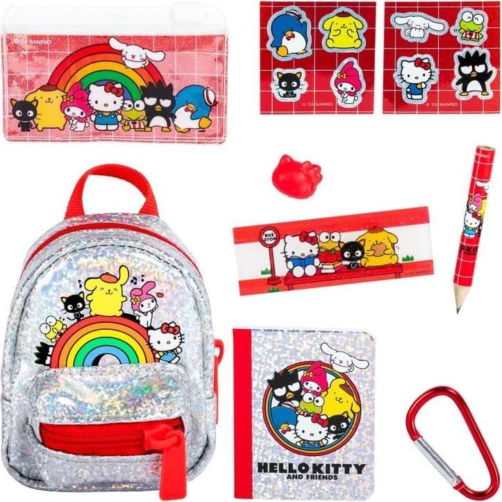 Conjunto 2 mochilas micro Real Littles Hello Kitty 6 sorpresas