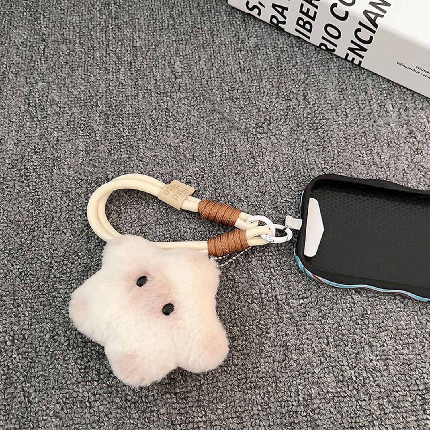 Llavero de Peluche Estrella Kawaii Blanco - Antiestrés