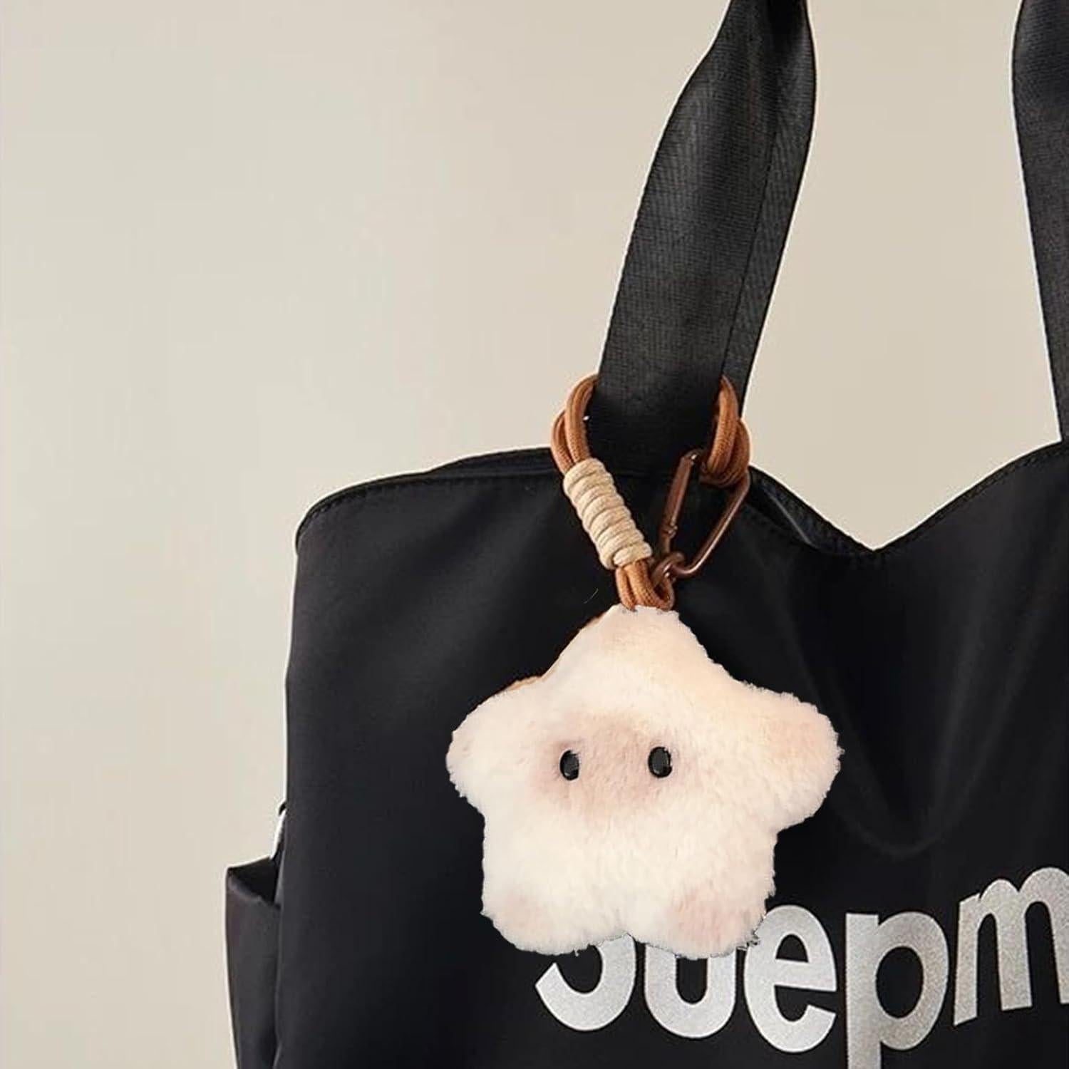 Llavero de Peluche Estrella Kawaii Blanco - Antiestrés